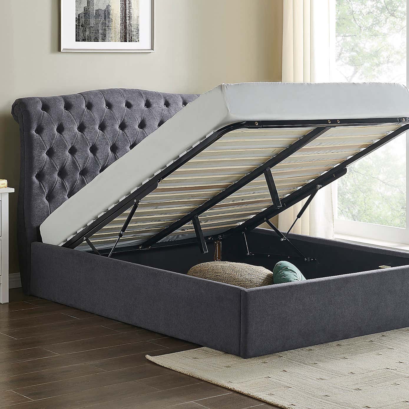 Rosa Storage Bed Charcoal
