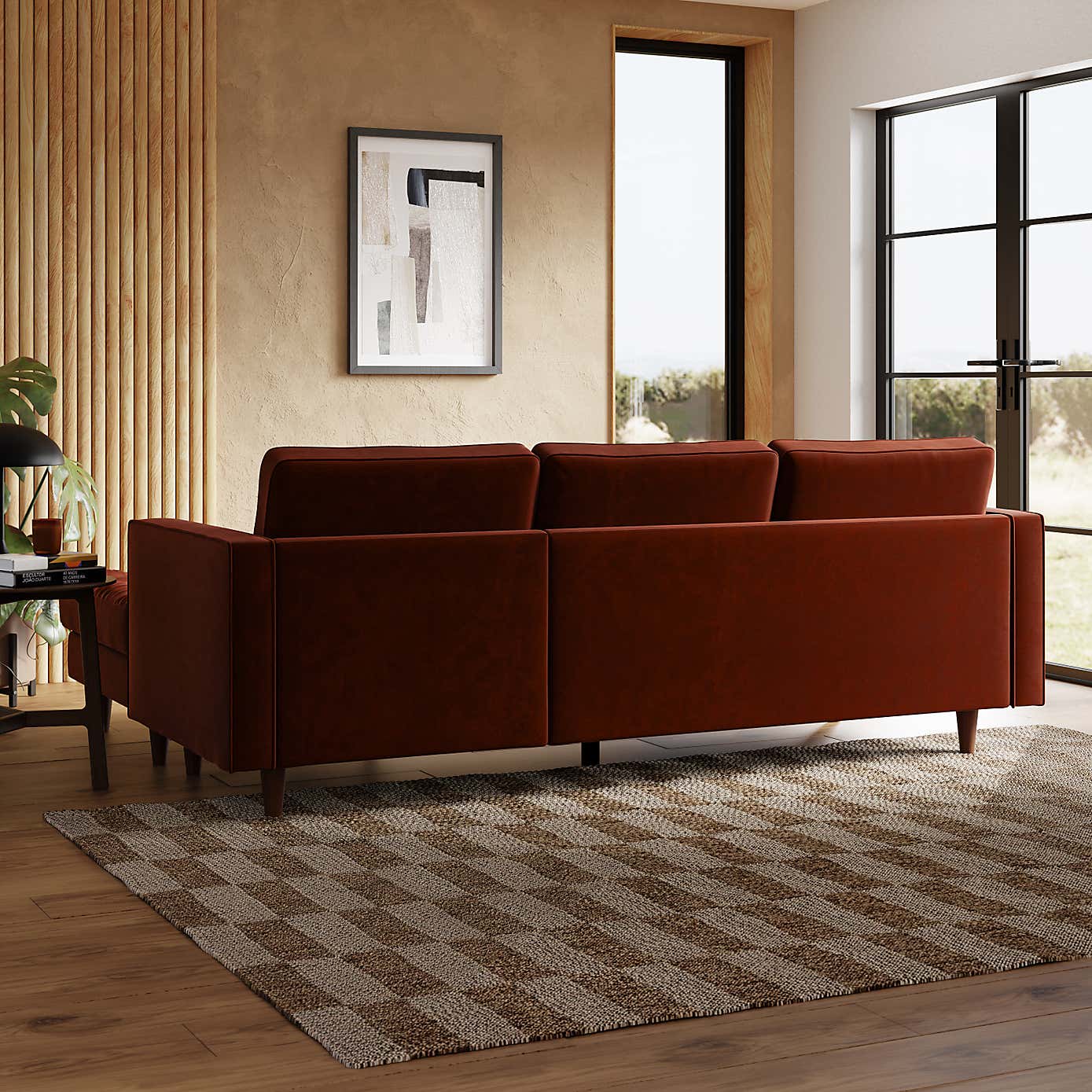 Zoe Casual Sit Velvet Corner Chaise Sofa