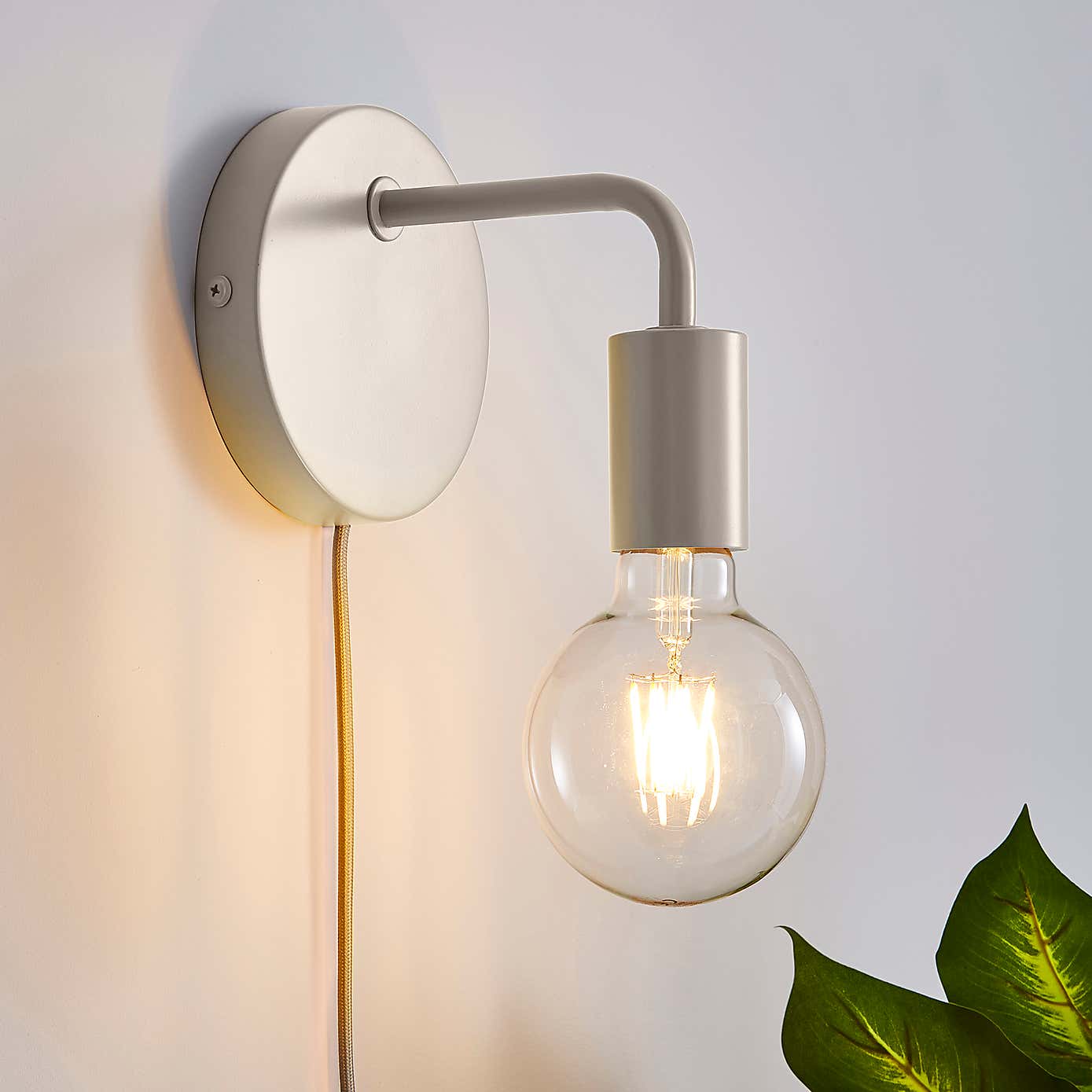 Grey Koppla Plug-in Wall Light