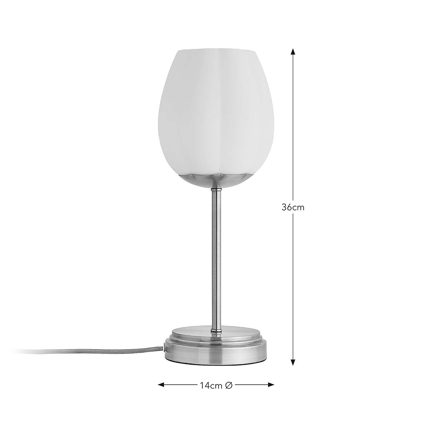Frosted Tulip Ribbed Table Lamp