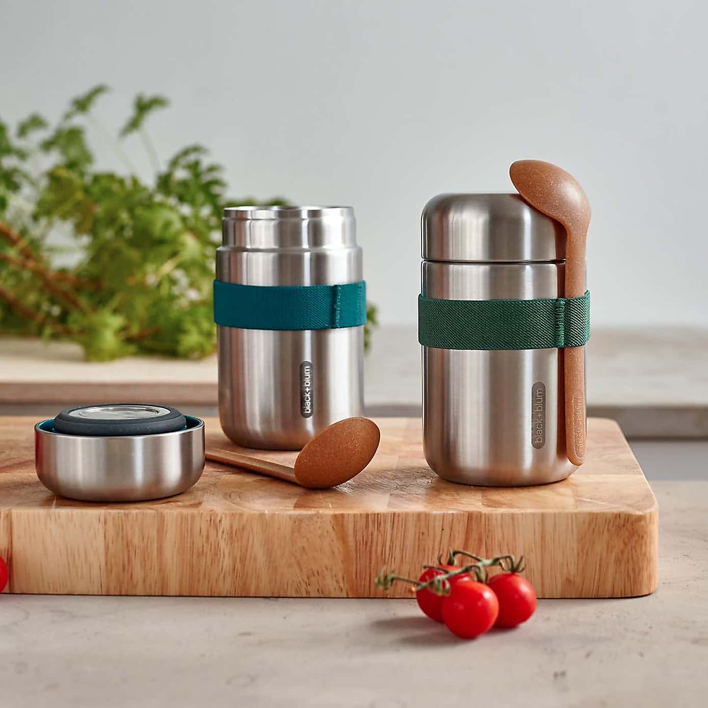 Black and Blum Food Flask