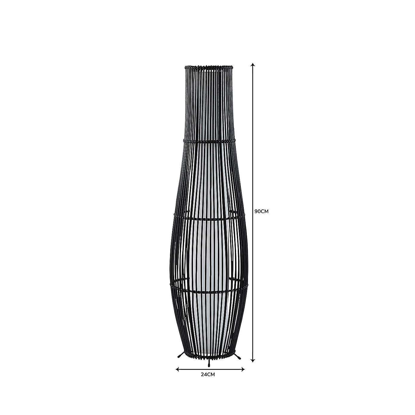 Alec Rattan Black Floor Lamp