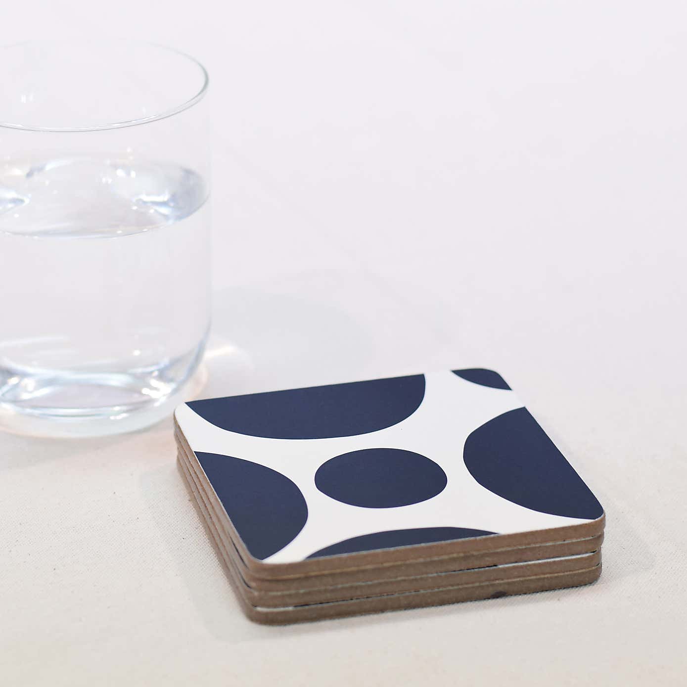 Pack of 4 Modern Spot Corkback Coasters
