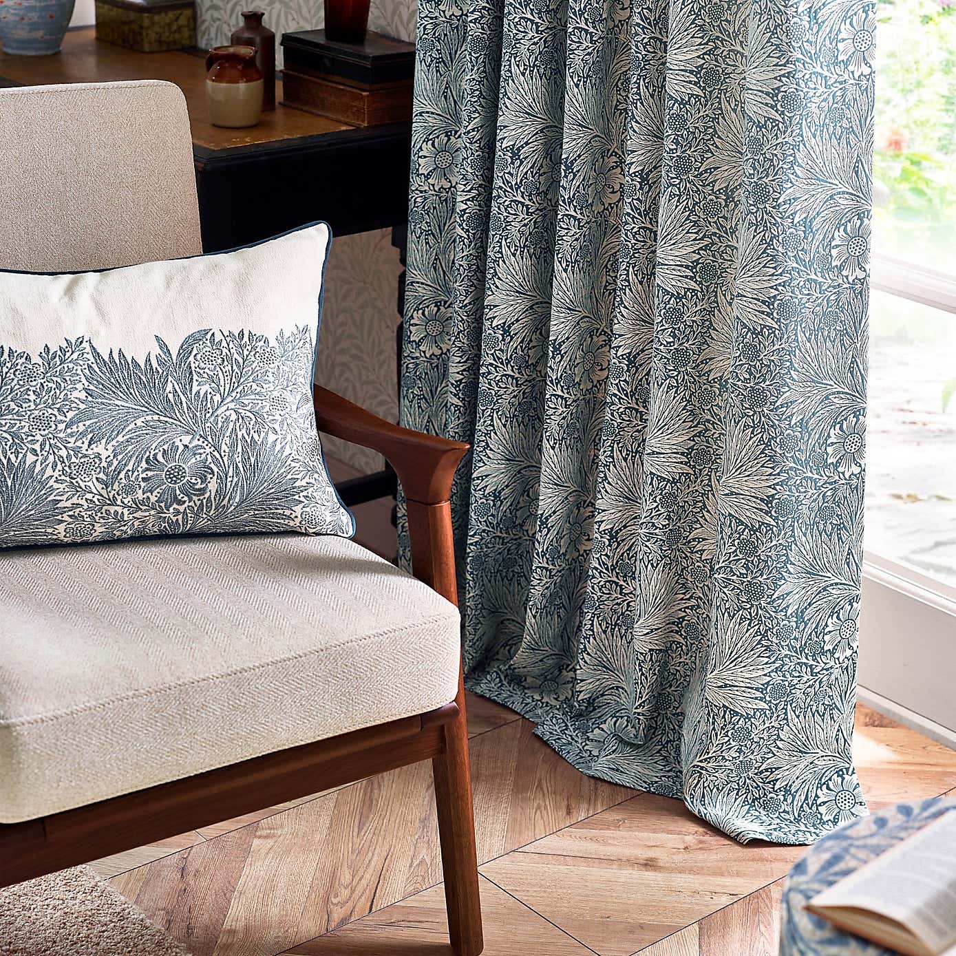 Morris & Co. Marigold Jacquard Pencil Pleat Curtains