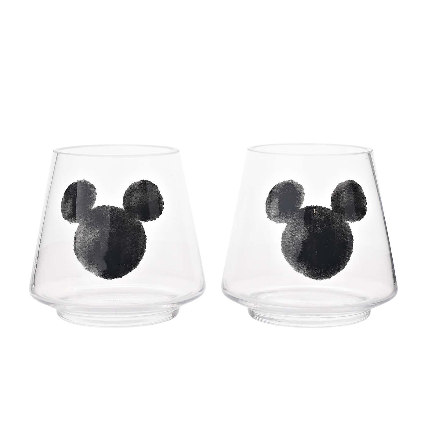 Set of 2 Disney Mickey Mouse Glass Candle Holders