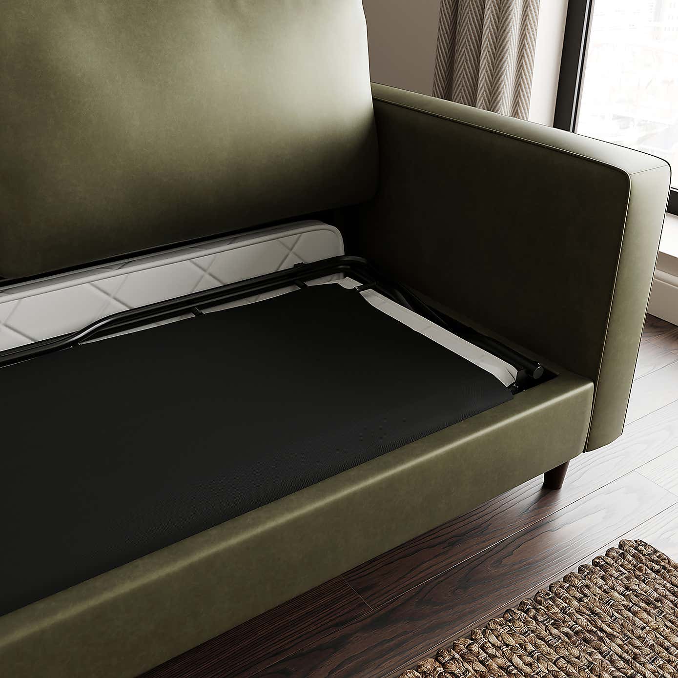 Zoe Faux Leather 3 Seater Double Sofa Bed