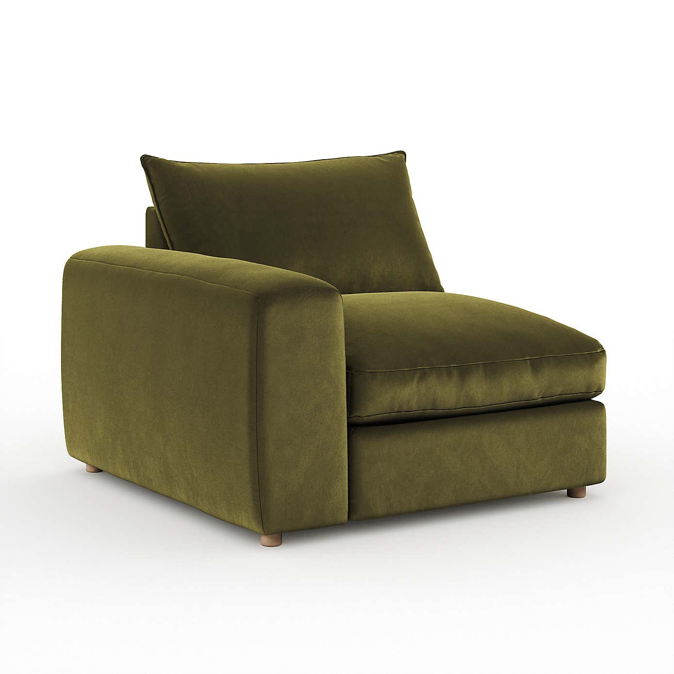 Full Circle Austin Luxury Velvet Modular Arm Corner Piece