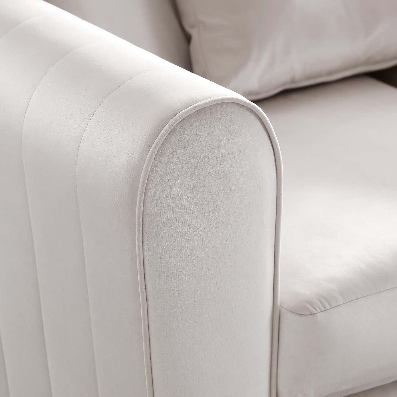 Blake Opulent Velvet Curved Quilted Arm Corner Sofa