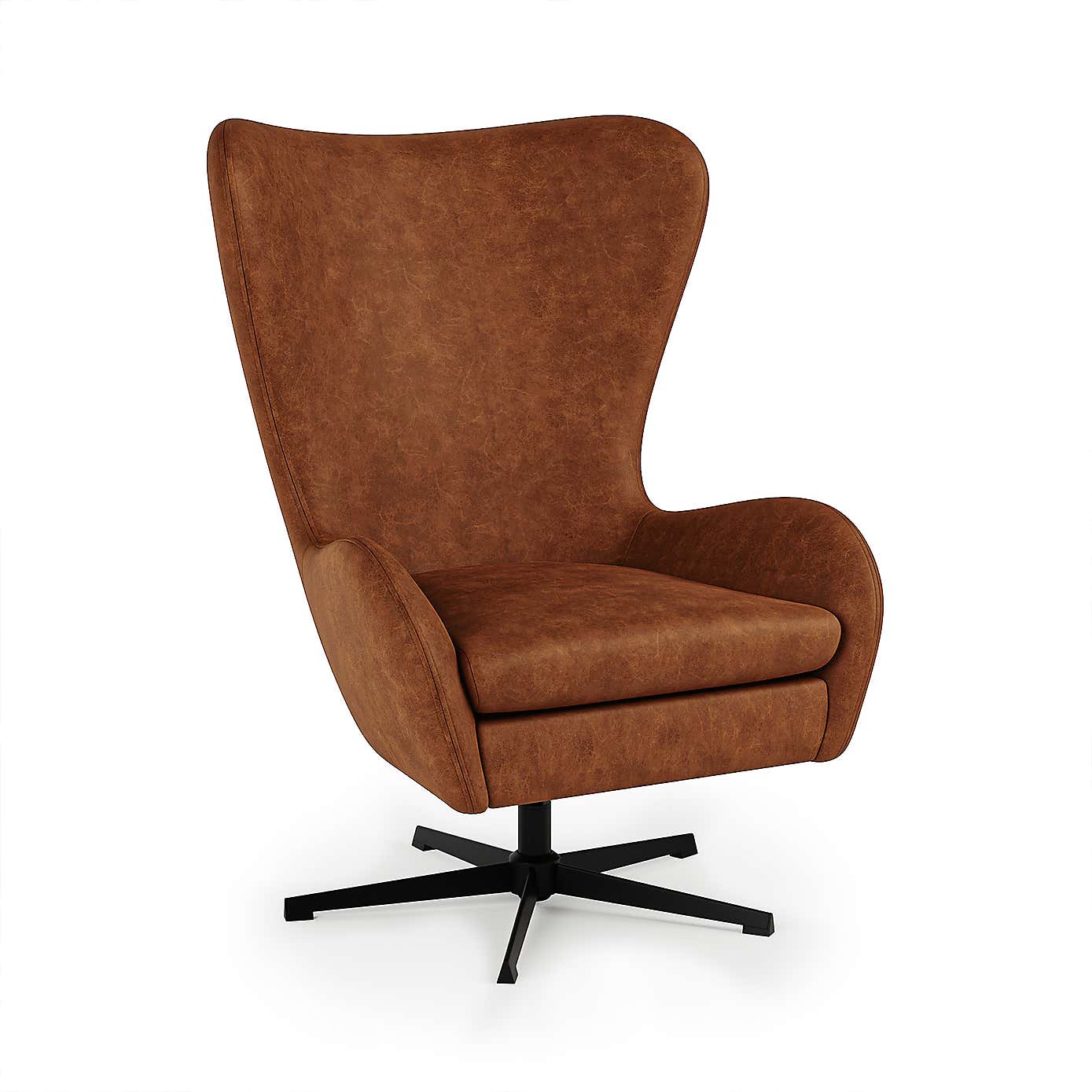 Kuvert Faux Leather Swivel Chair, Tan