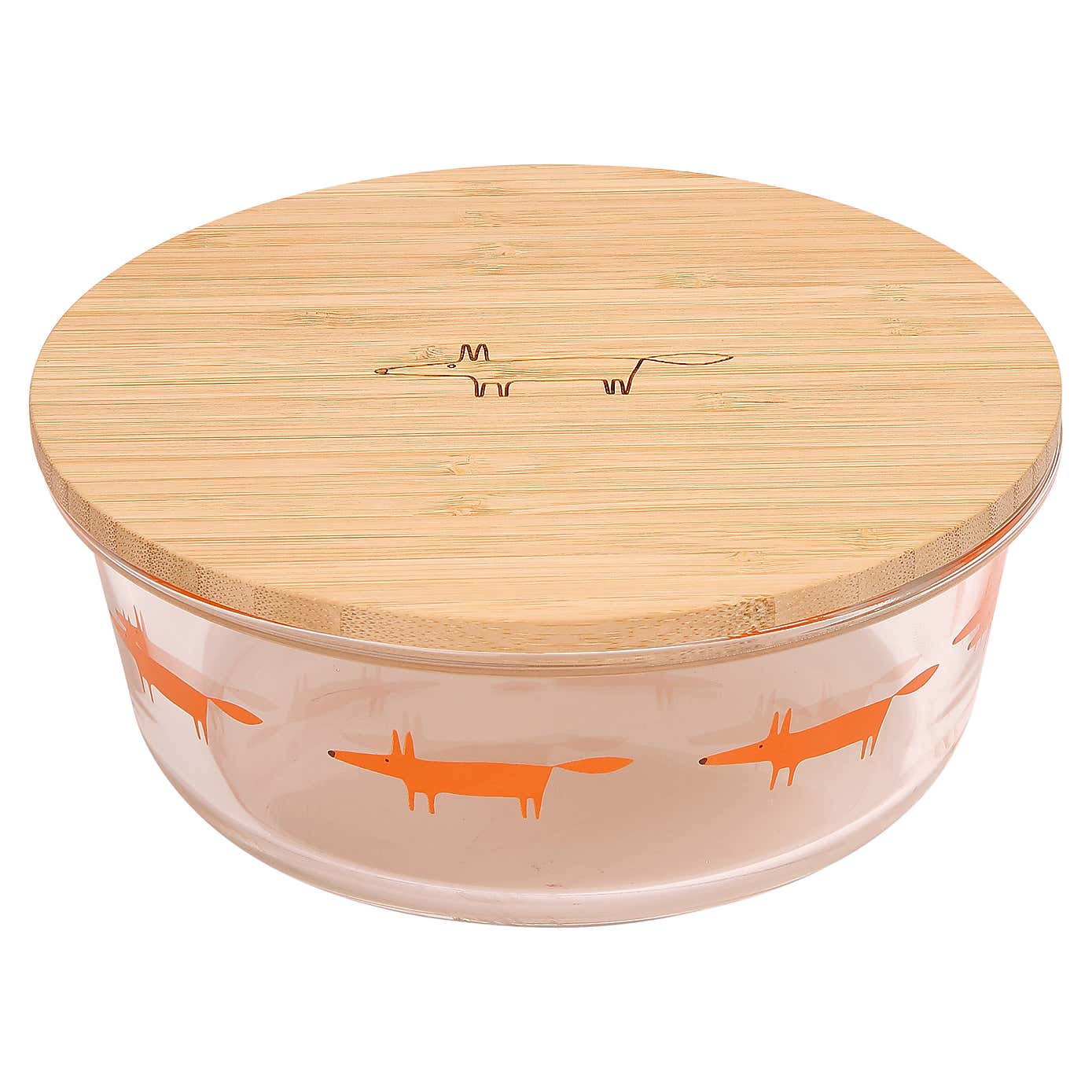 Scion Dexam Mr Fox Large Round Glass Storage Dish, 950ml