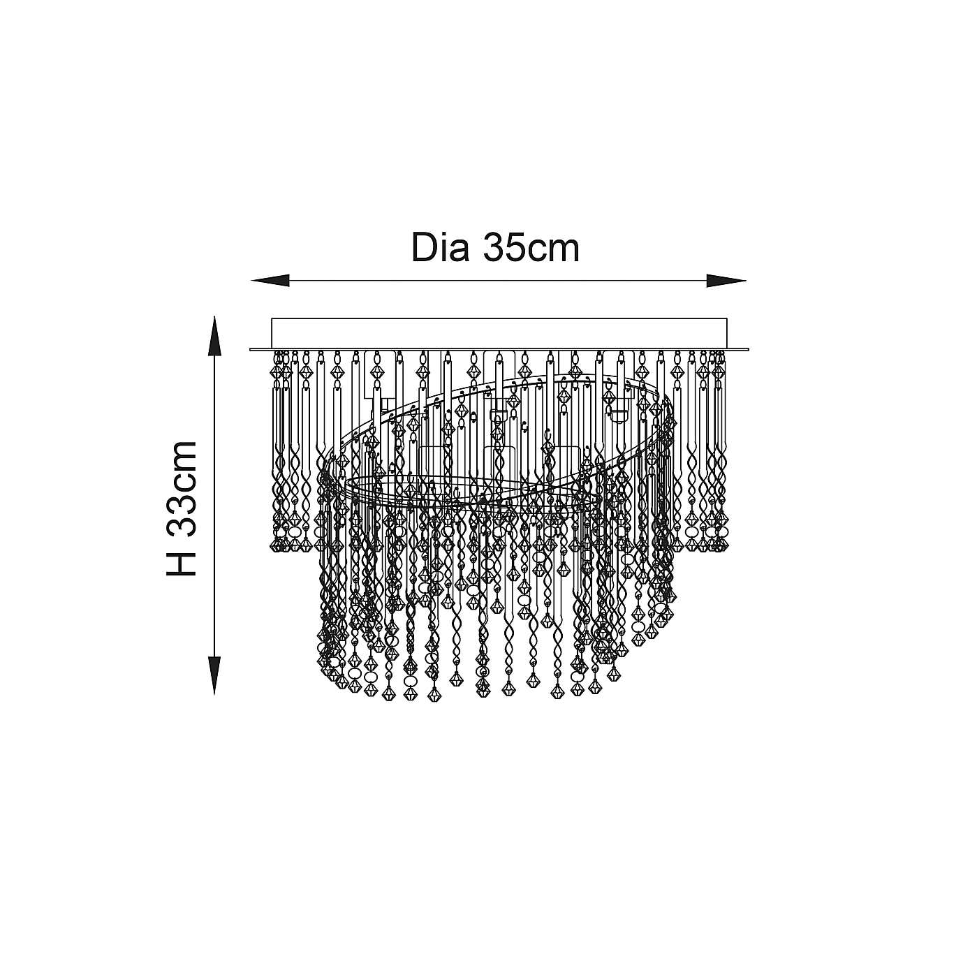 Vogue Camile 4 Light Spiral Flush Ceiling Fitting Chrome