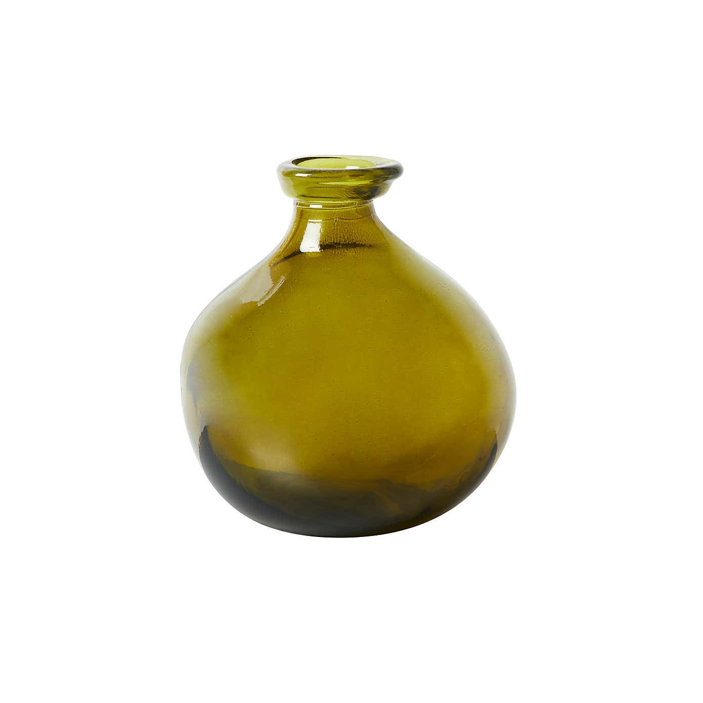 Recycled Glass Vase 18cm Olive