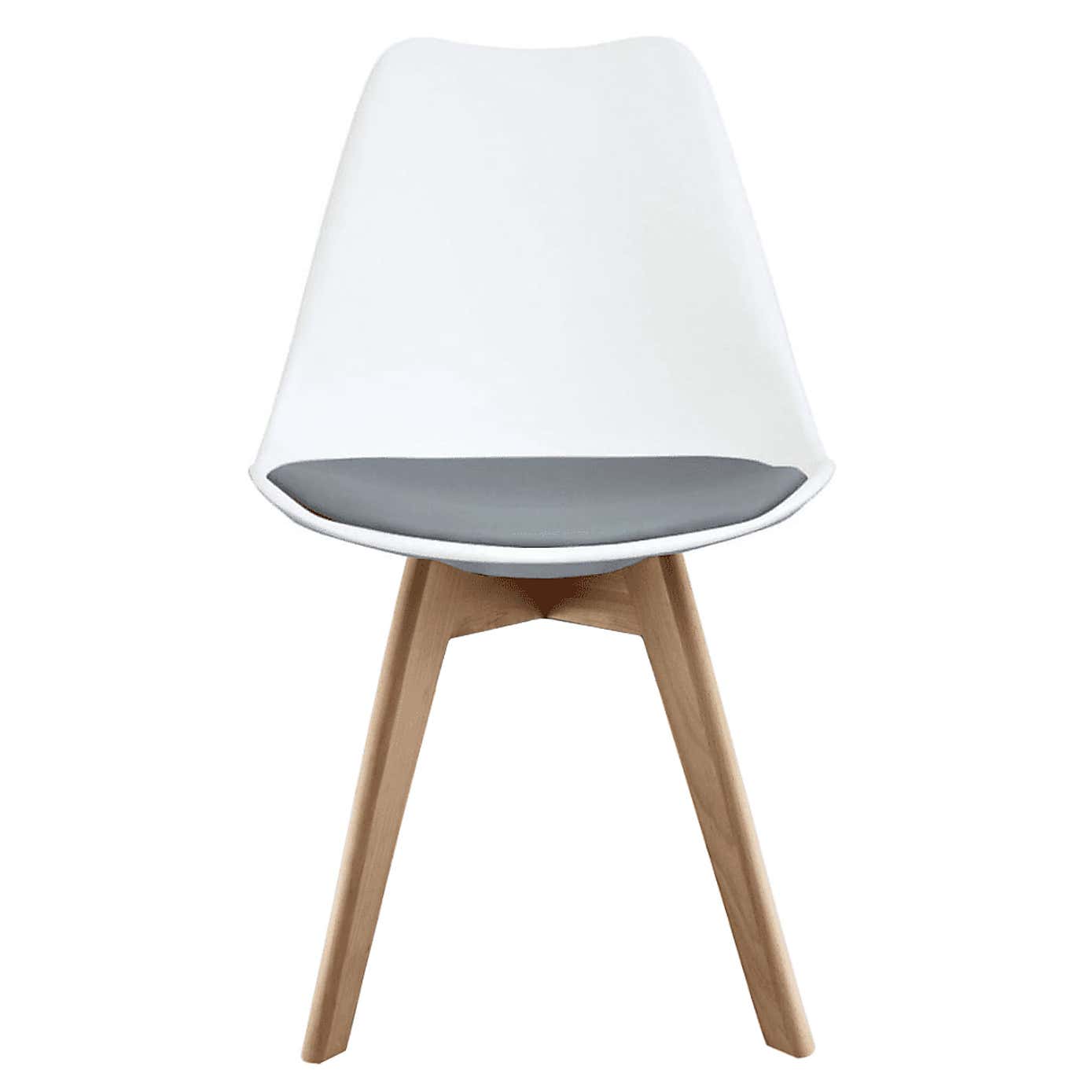 Fusion Living Soho White Plastic Dining Chair with Squared Legs