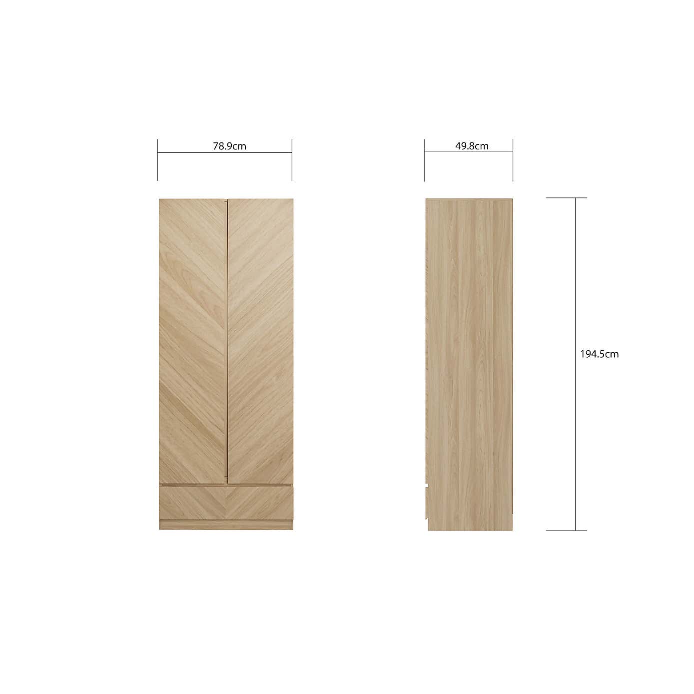 Taranto 3 Piece Bedroom Set Euro Oak