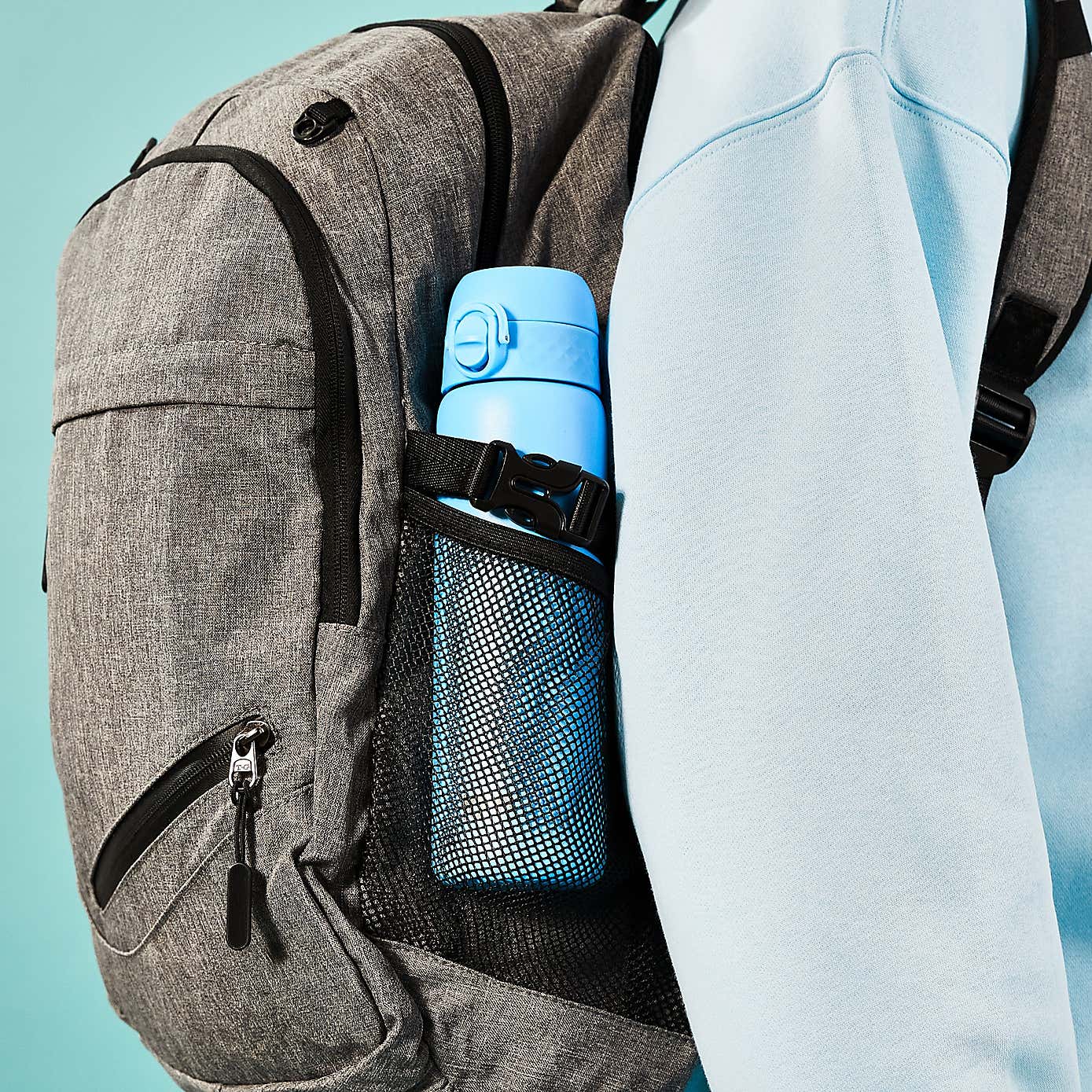 Ion8 Leak Proof Stainless Steel Slim Water Bottle, 600ml