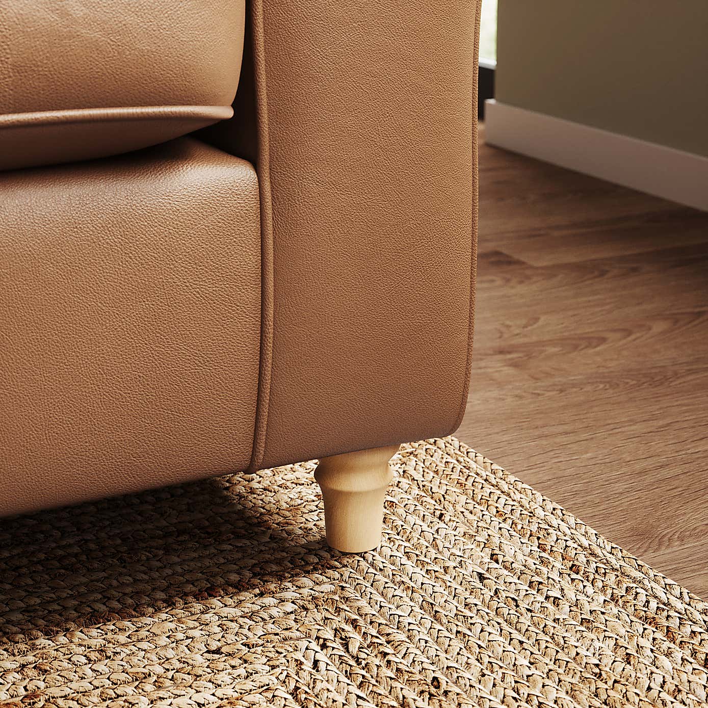 Flori Classic Leather 3 Seater Sofa