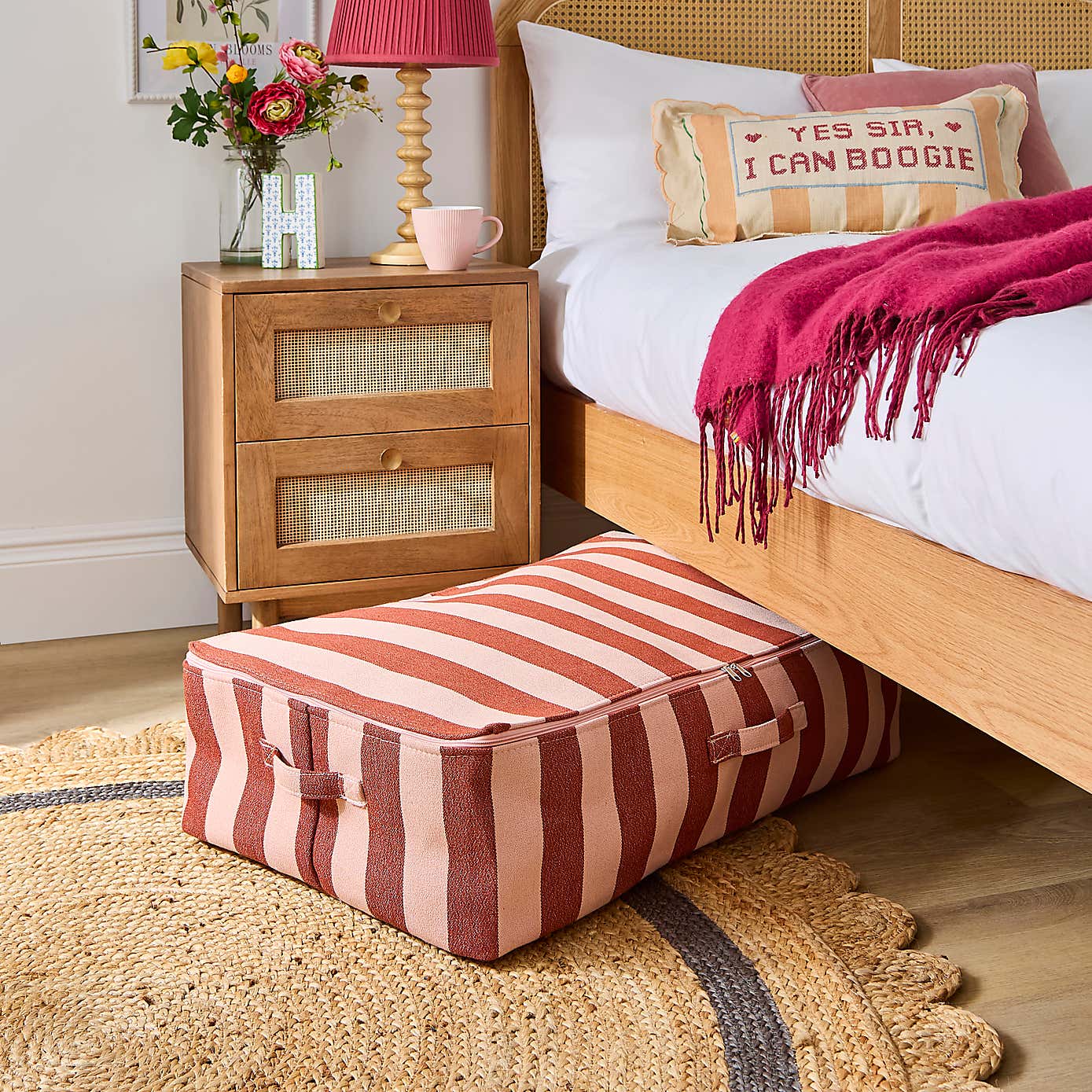 Beatrice Woven Stripe Underbed Storage Bag