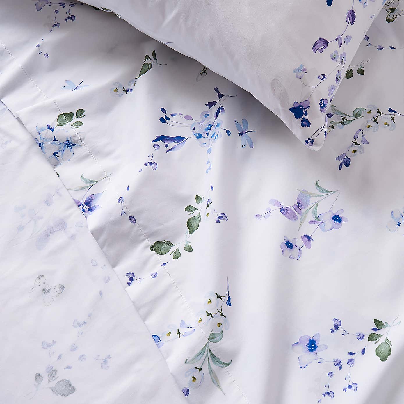 Nola Leaf Green Polycotton Flat Sheet