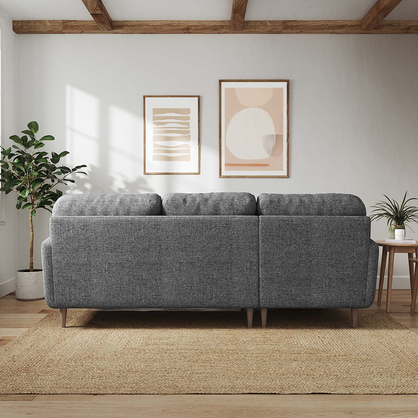 Sven Tonal Weave Large Corner Chaise Sofa