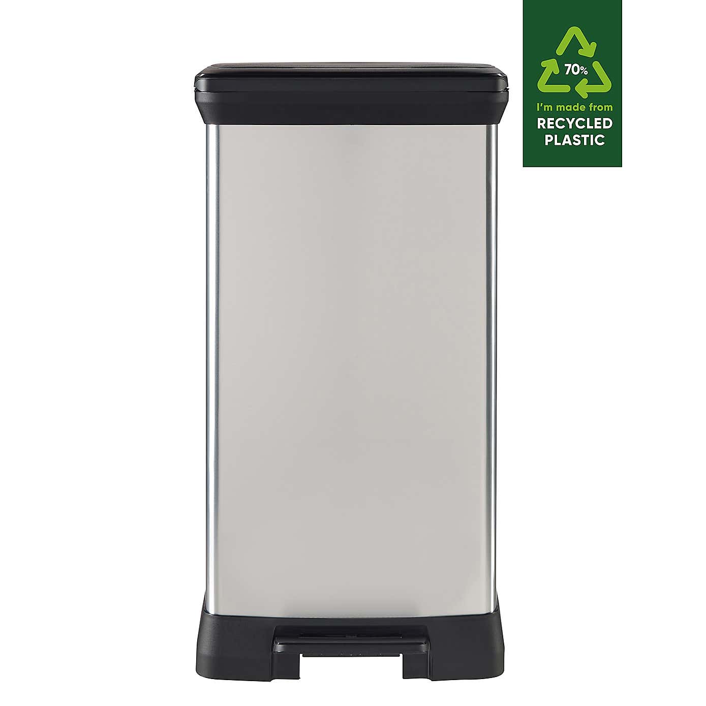 Curver 50 Litre Silver Deco Bin