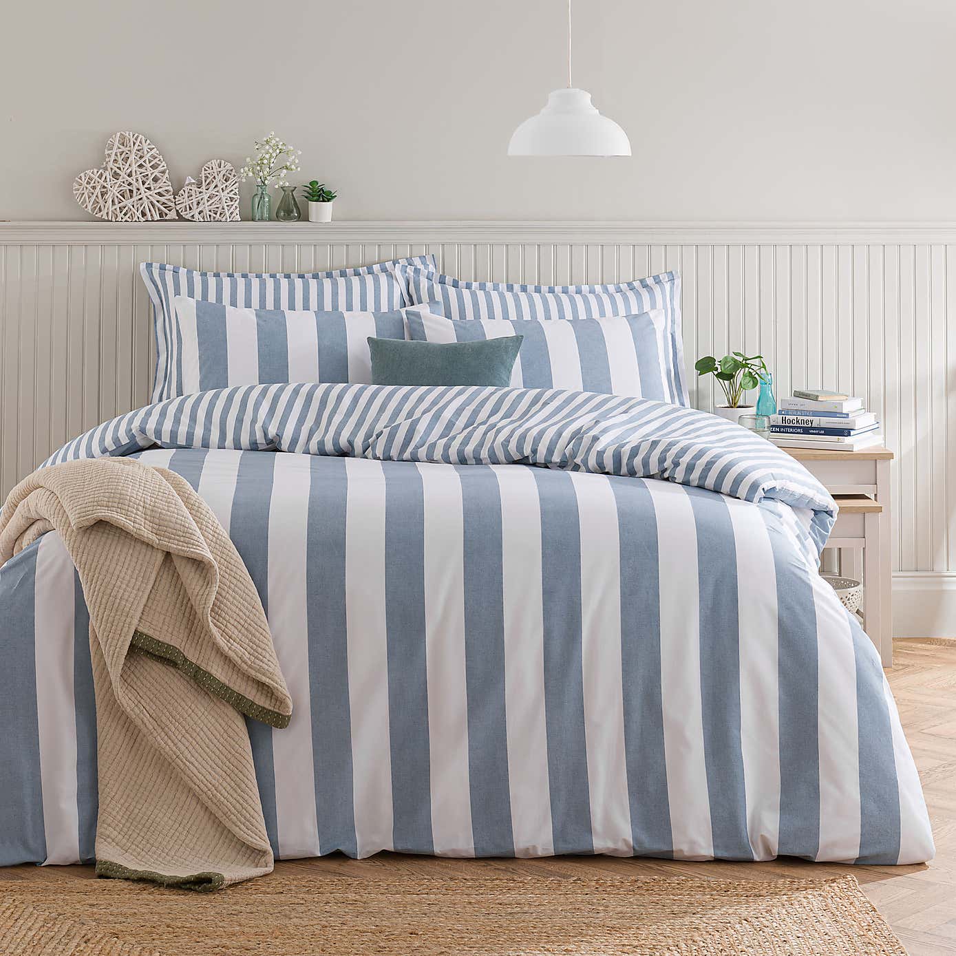 Kent Broad Stripe Cotton Duvet Cover & Pillowcase Set