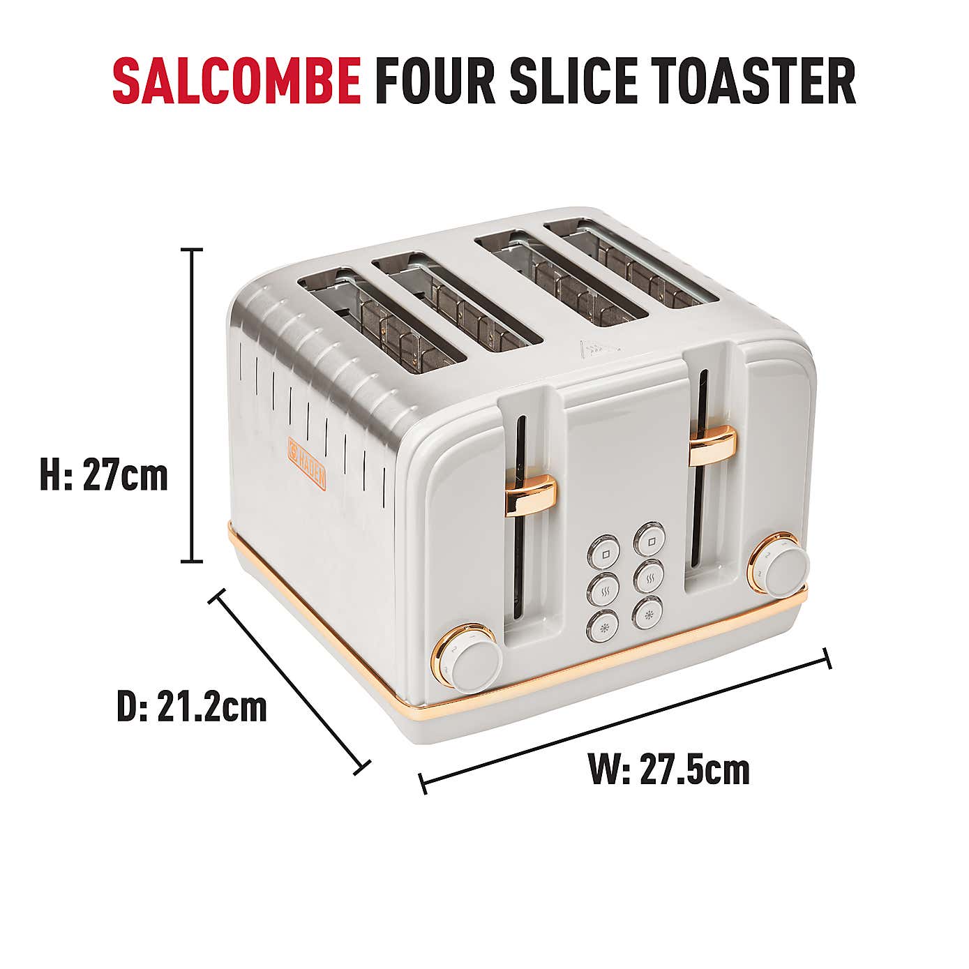 Haden Salcombe 4 Slice Grey Toaster