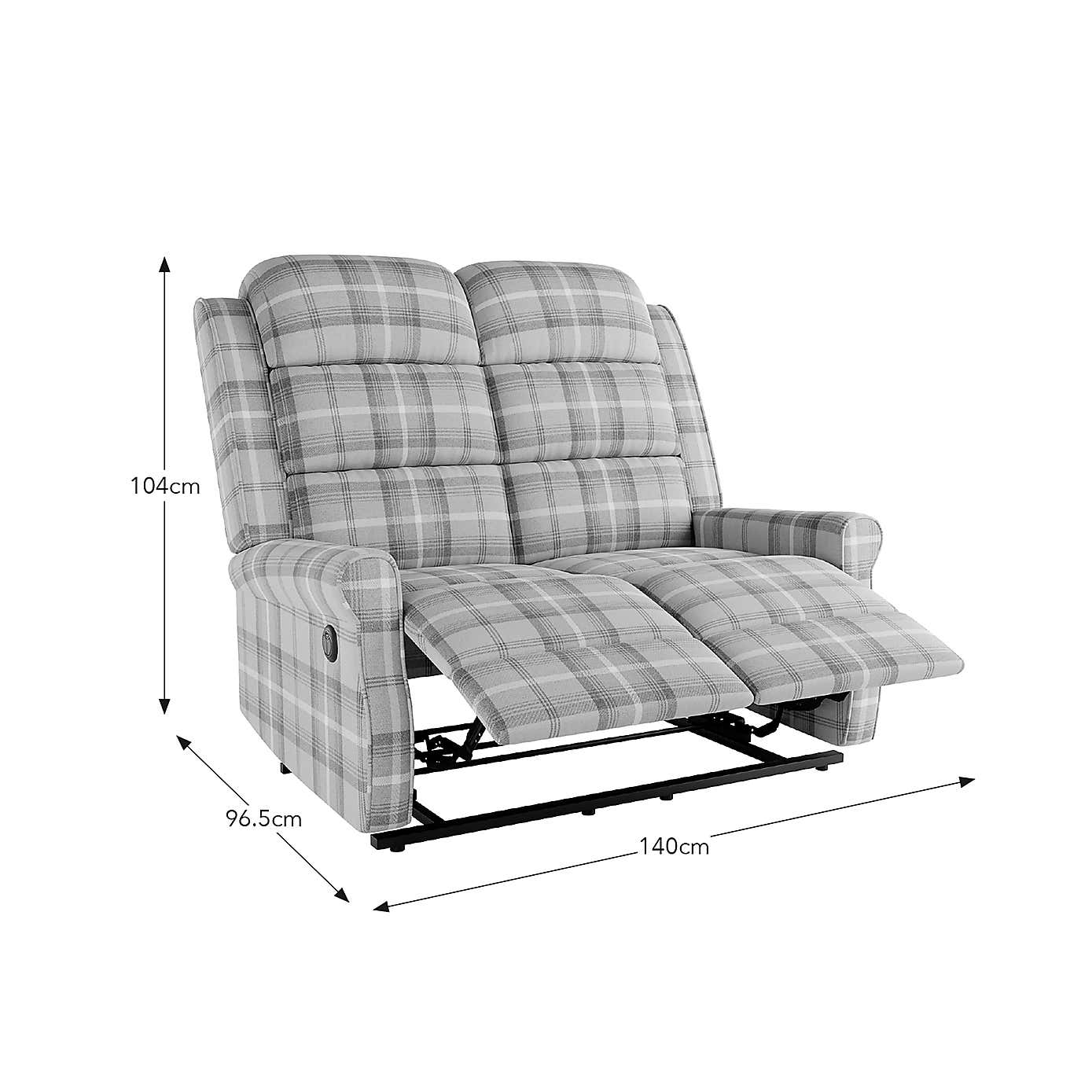 Edith 2 Seater Electric Recliner Check Print