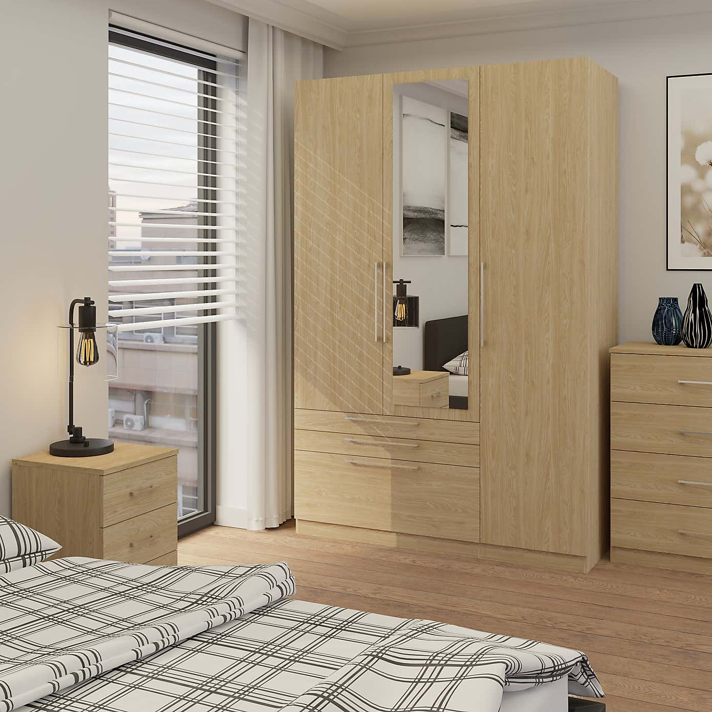 Foster Triple 3 Drawer Wardrobe