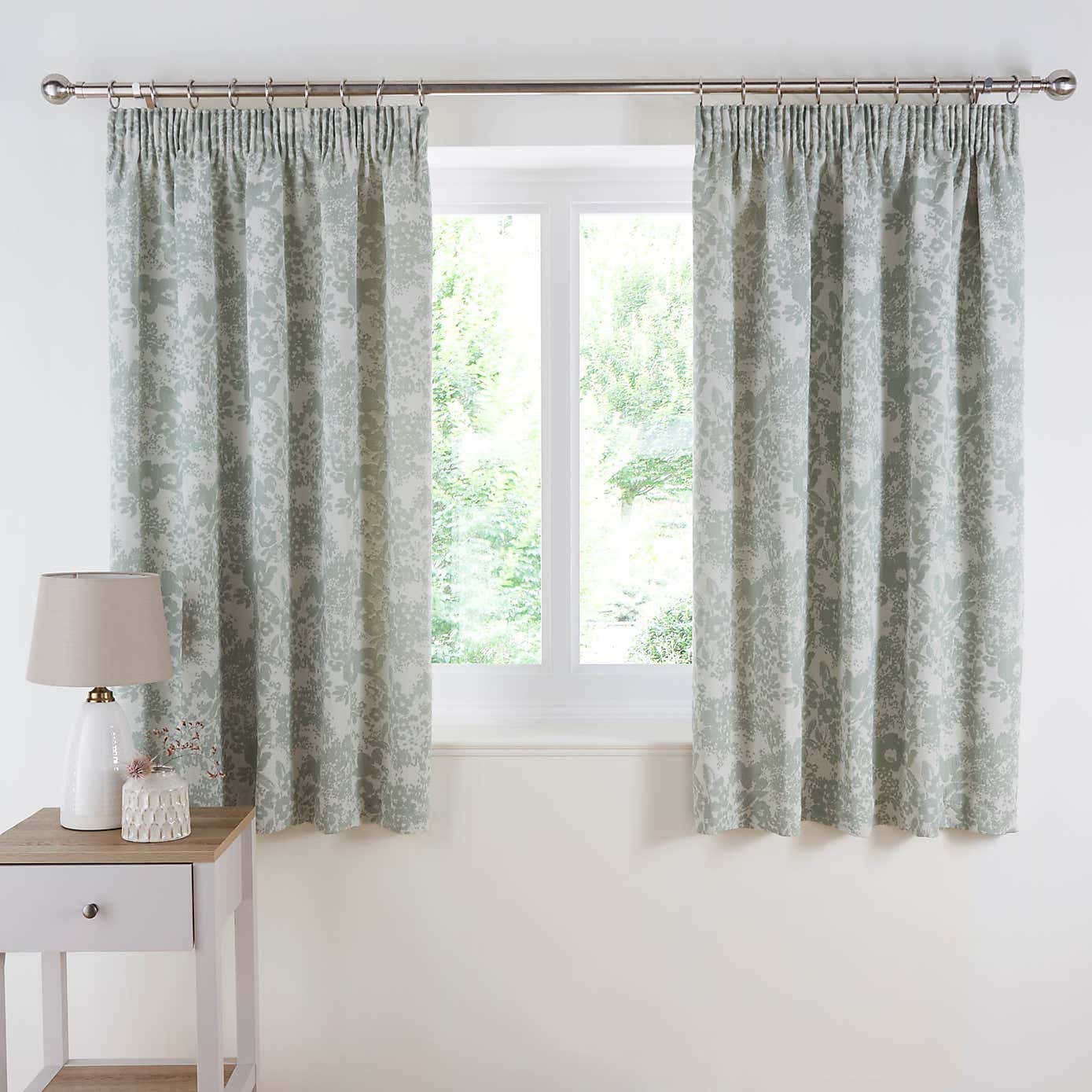 Sofia Floral Pencil Pleat Curtains