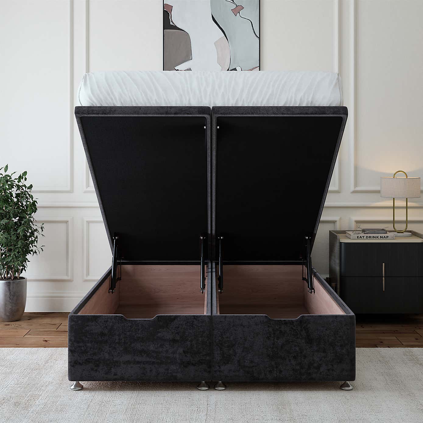 Bedmaster Plush Chenille End of Bed Ottoman Base