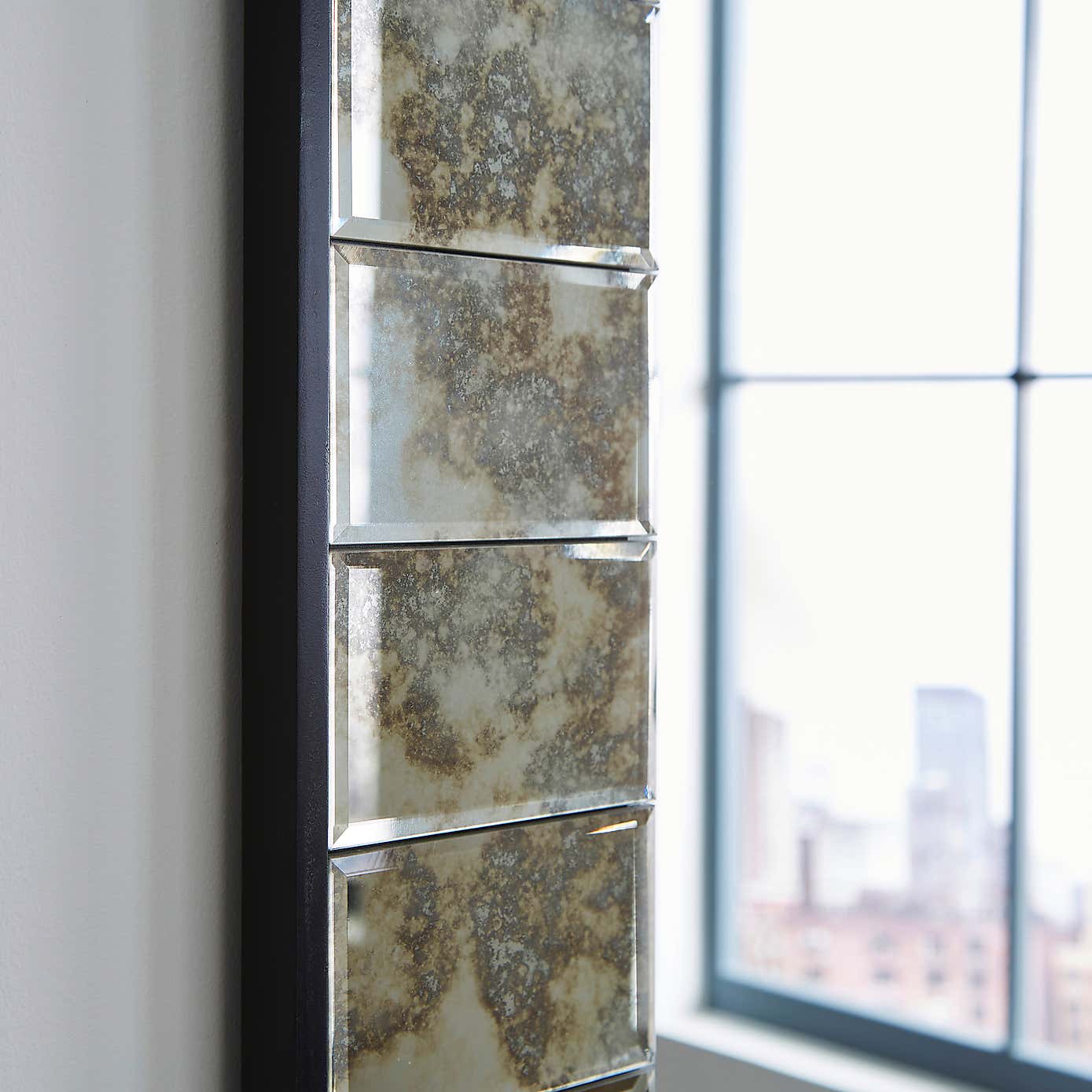 Antique Printed Edge Wall Mirror, 150x80cm