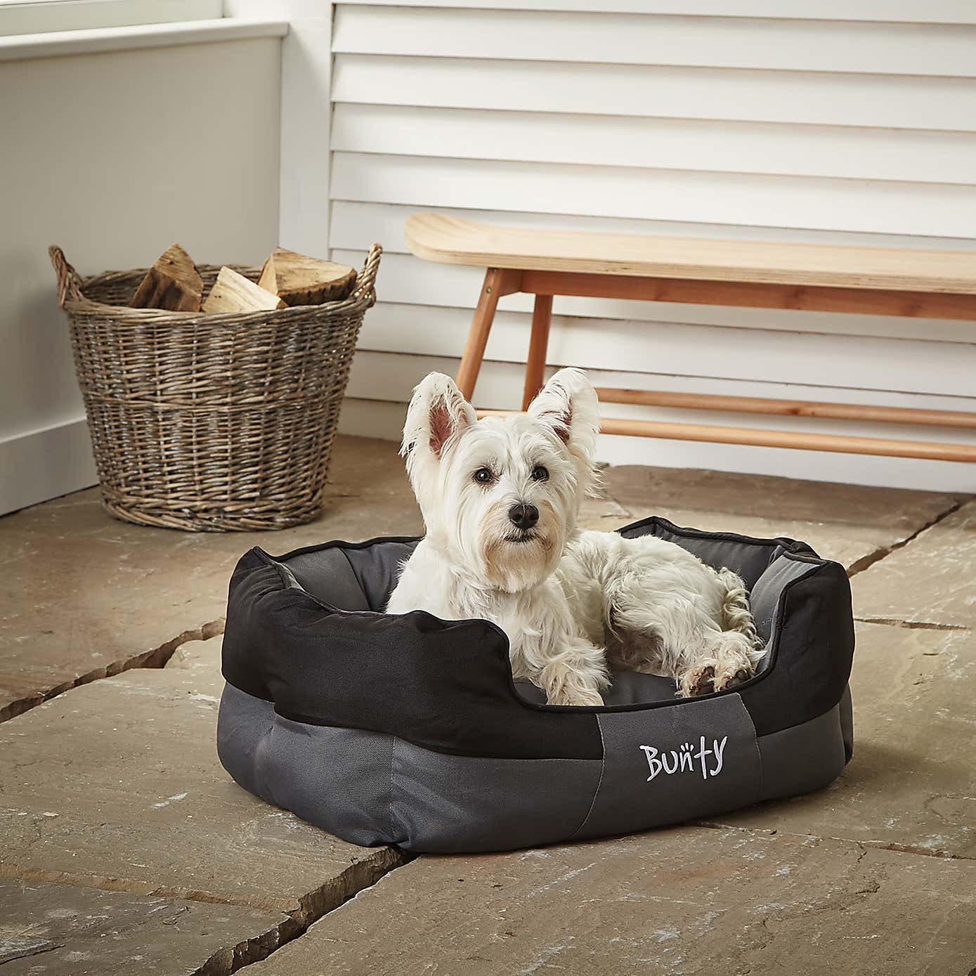 Bunty Black Waterproof Anchor Dog Bed