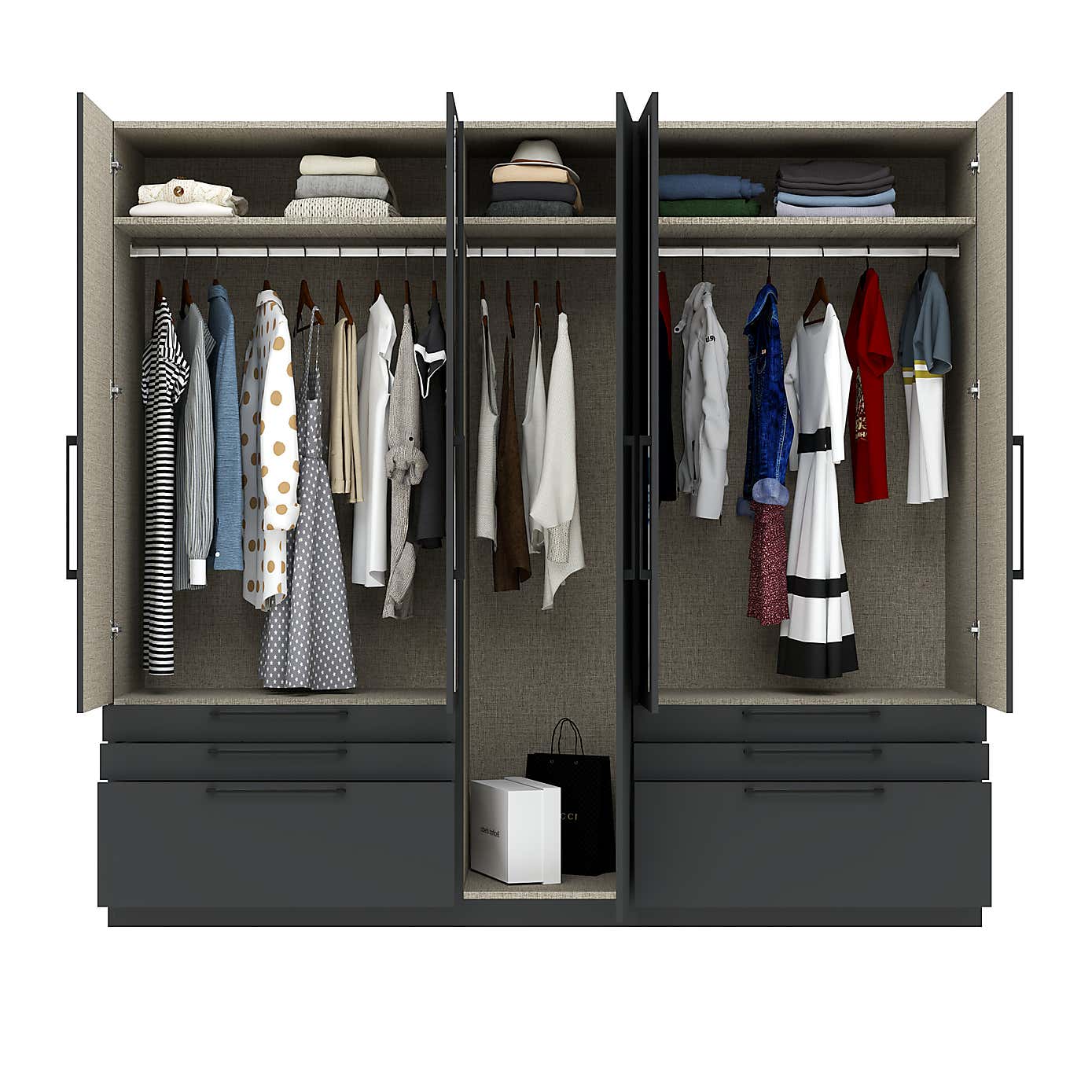 Foster 5 Door 6 Drawer Wardrobe