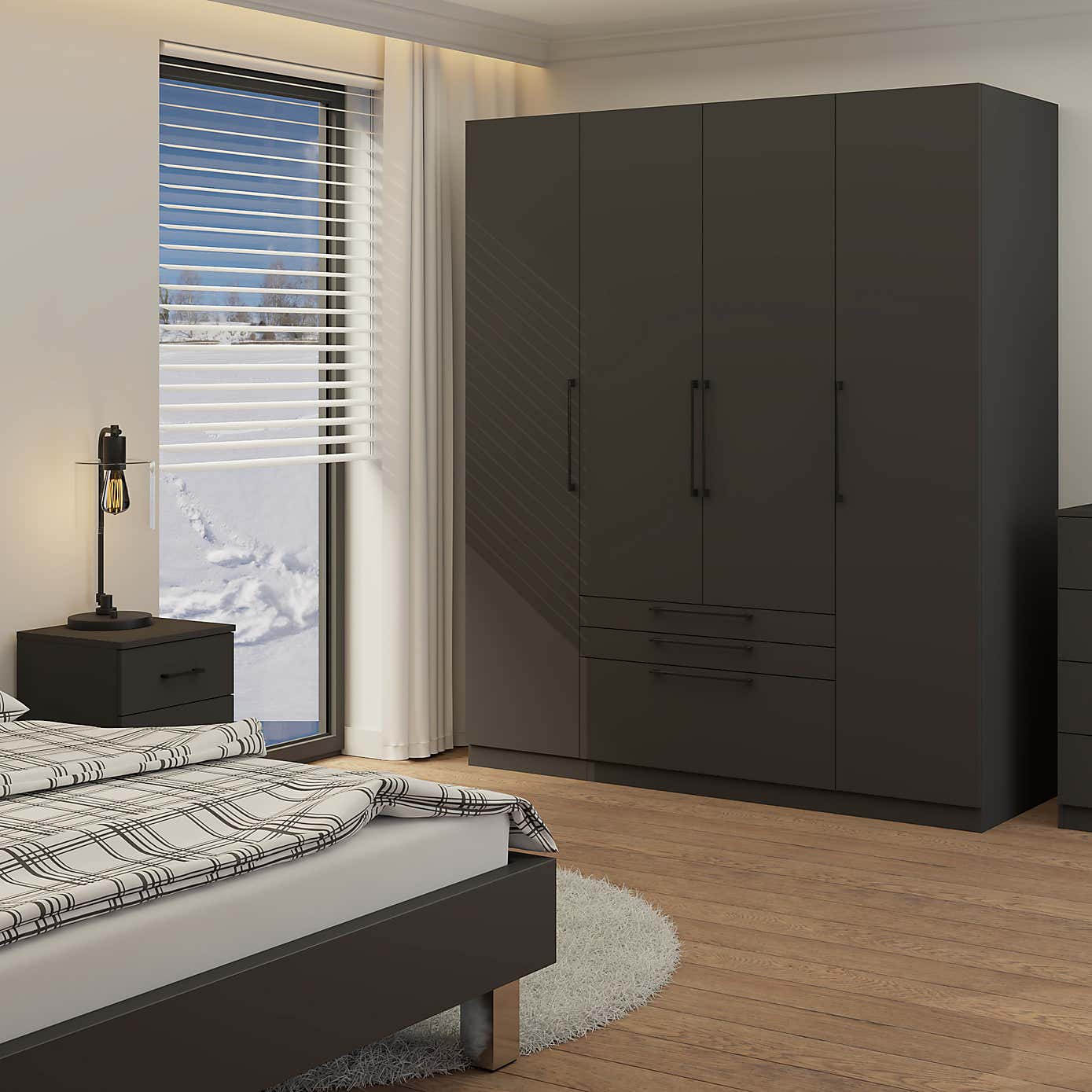 Foster 4 Door 3 Drawer Wardrobe