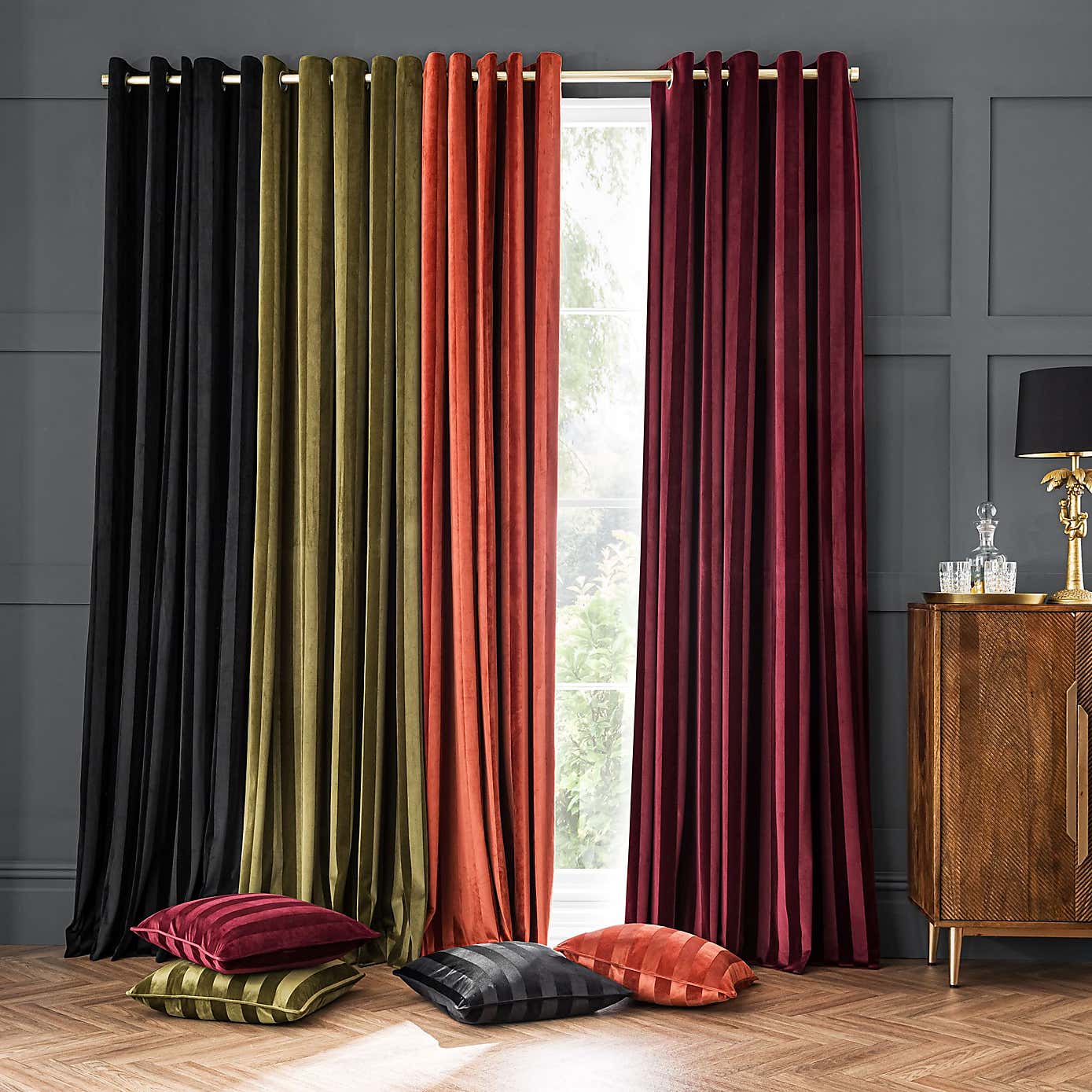 Milford Stripe Eyelet Curtains