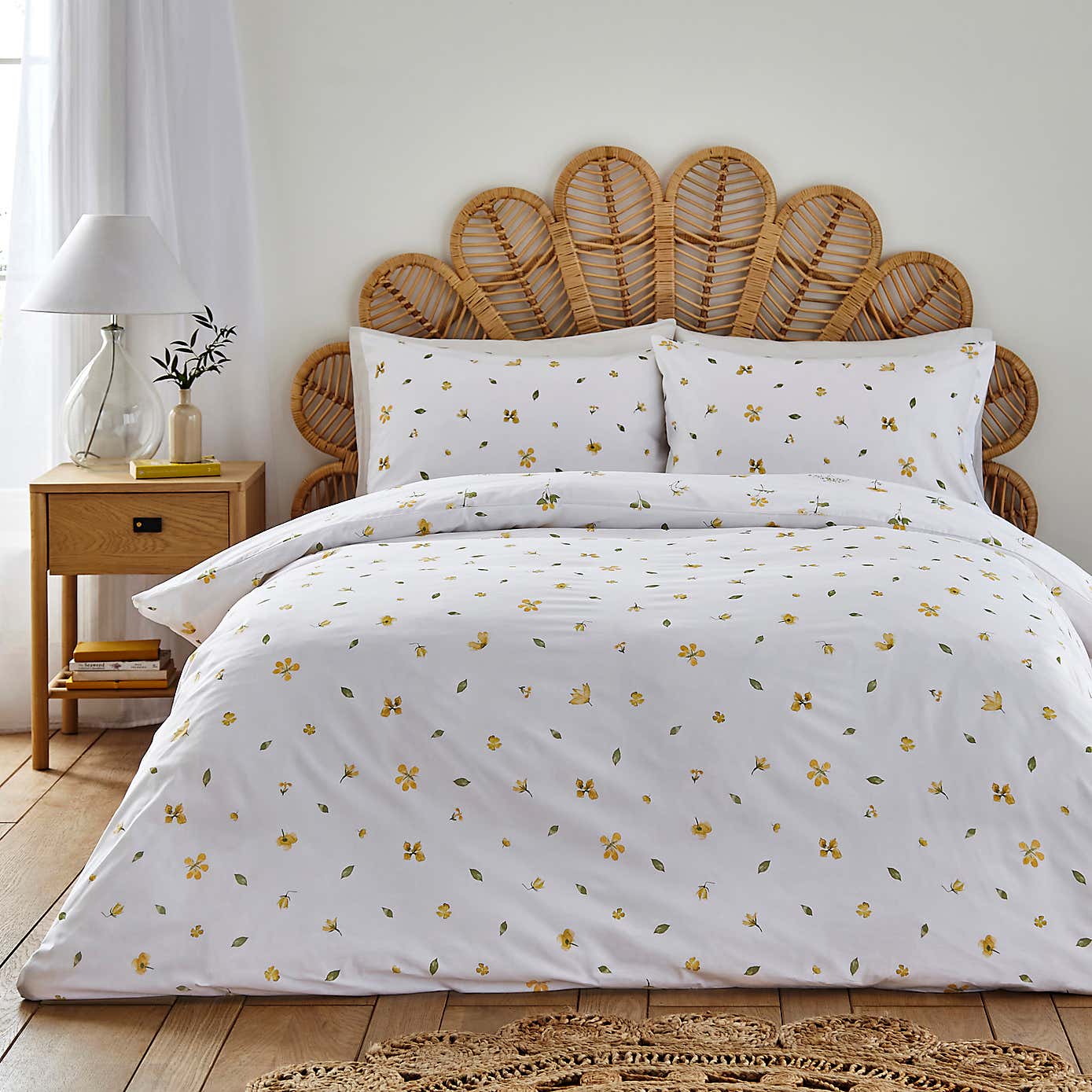 Pressed Floral Duvet Cover and Pillowcase Set