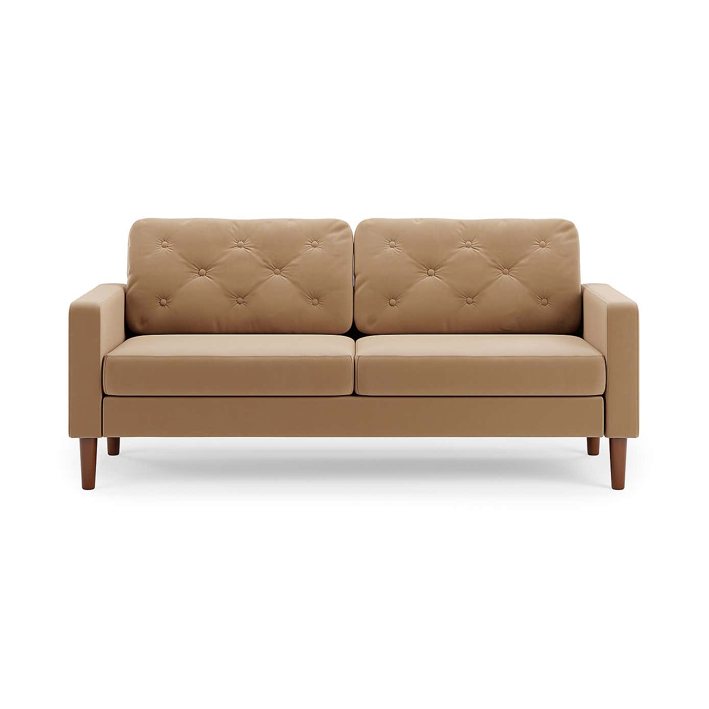 Jacob Velvet Buttoned Compact 3 Seater Sofa