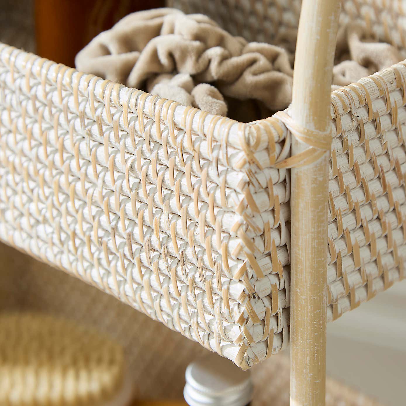 The Edited Life Rattan White Wash Caddy