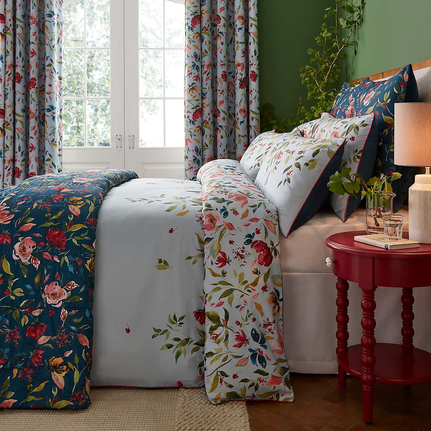 Dorma Modern Romance Vintage Blue 100% Cotton Bedspread