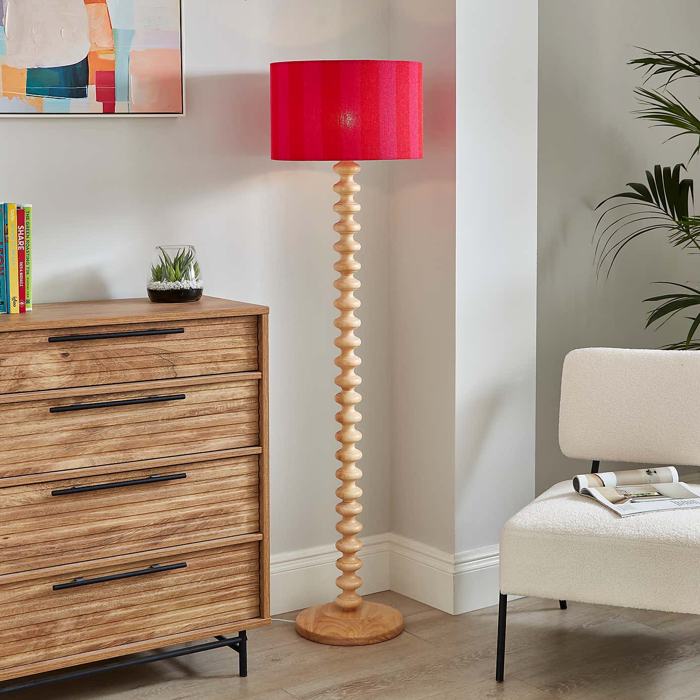 Beatrice Stripe Drum Lamp Shade