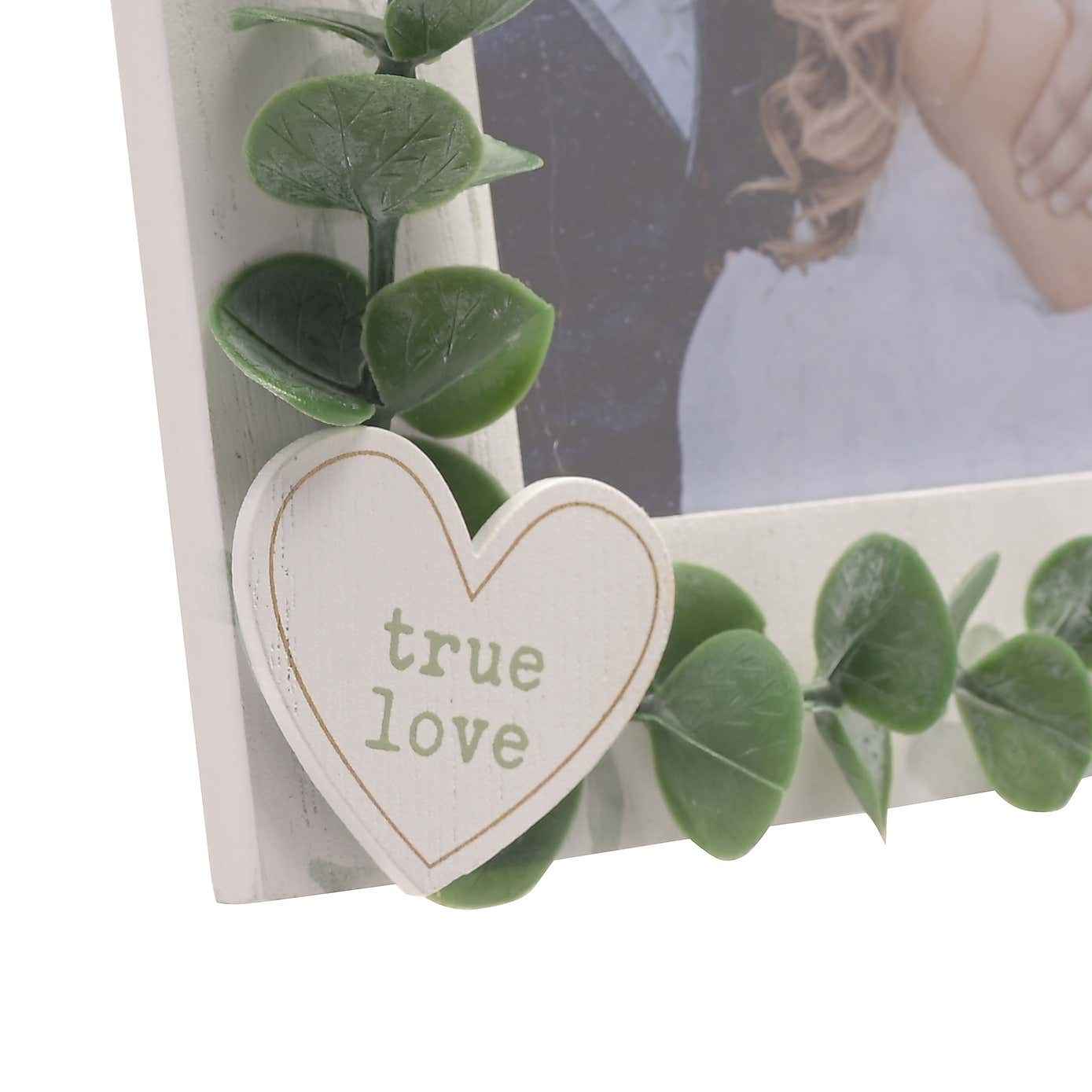 Love Story White True Love Leaves Photo Frame