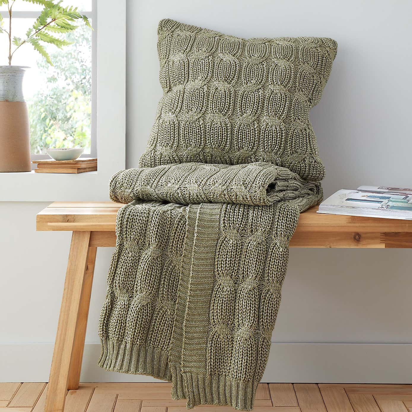 Chunky Marl Knit Throw 130cm x 170cm