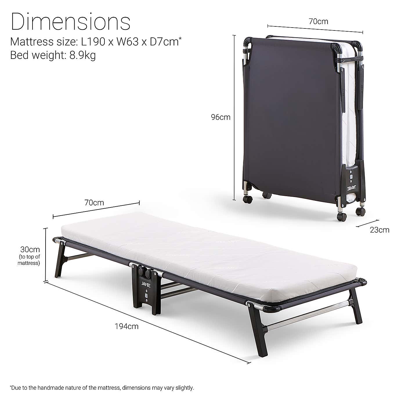 Jay-Be Hideaway Folding Bed with e-Fibre Mattress