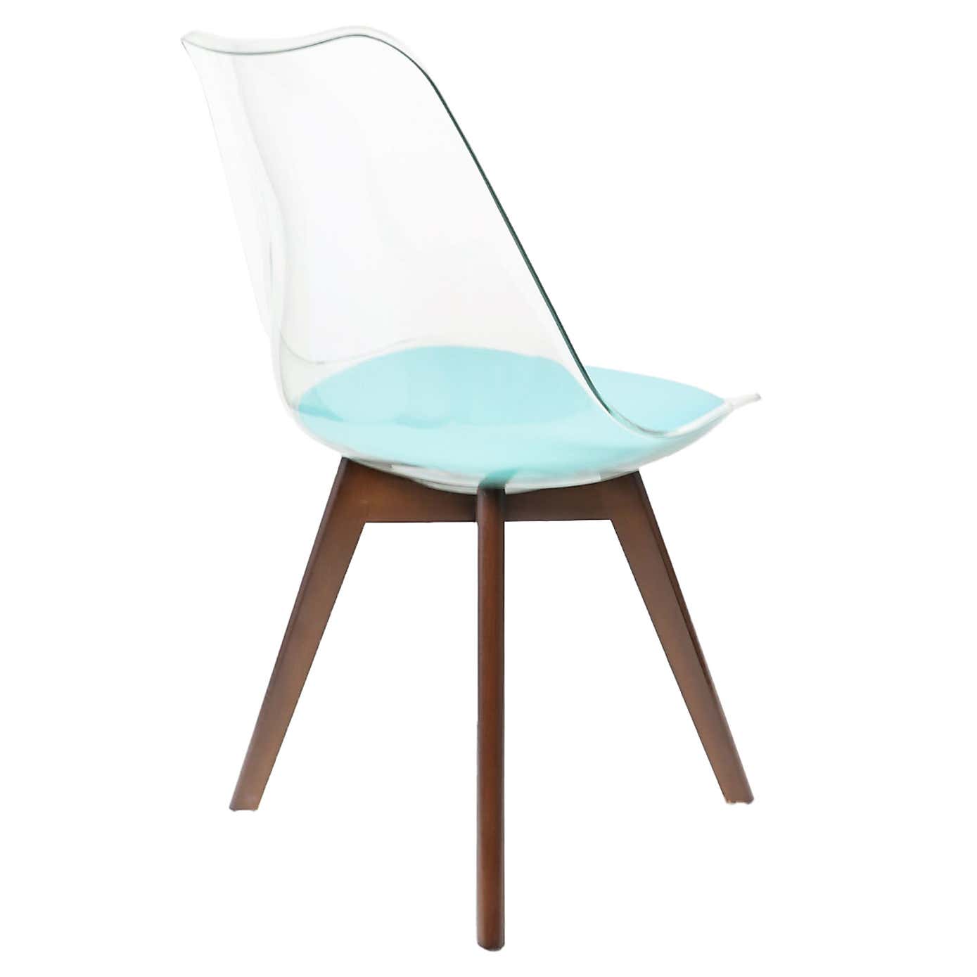 Fusion Living Soho Clear Plastic Dining Chair with Squared Legs
