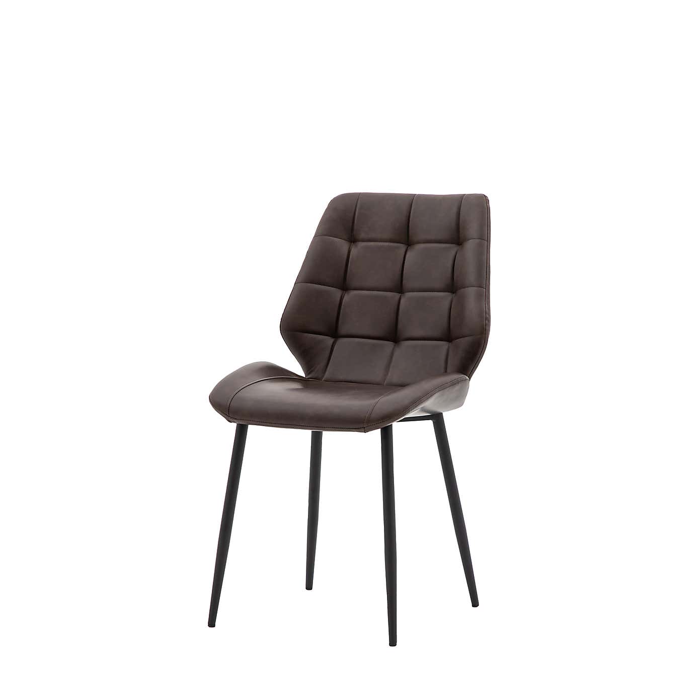 Set of 2 Mesa Faux Leather Dining Chairs