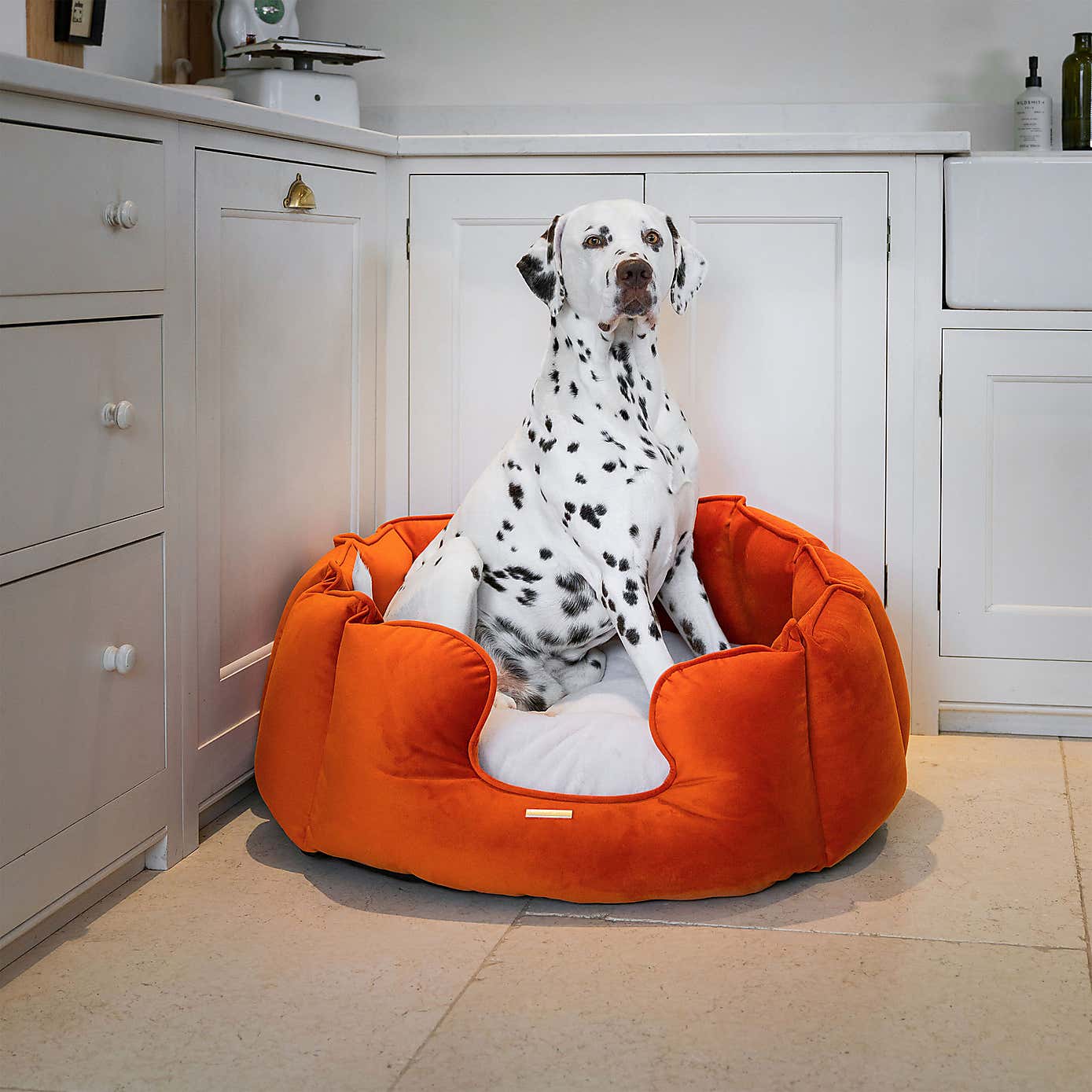 Lords and Labradors Velvet High Wall Dog Bed