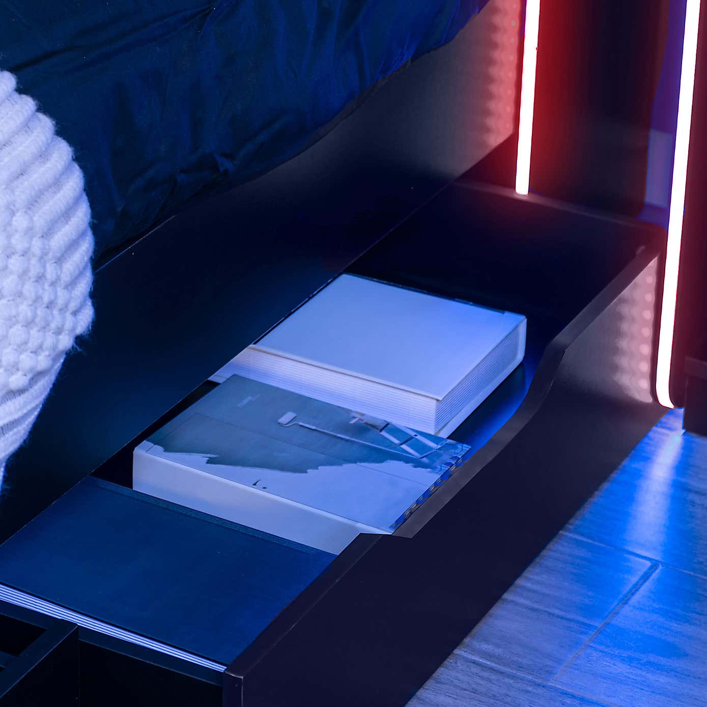 Electra Gaming Bed with Underbed Storage Drawers and LED Lights