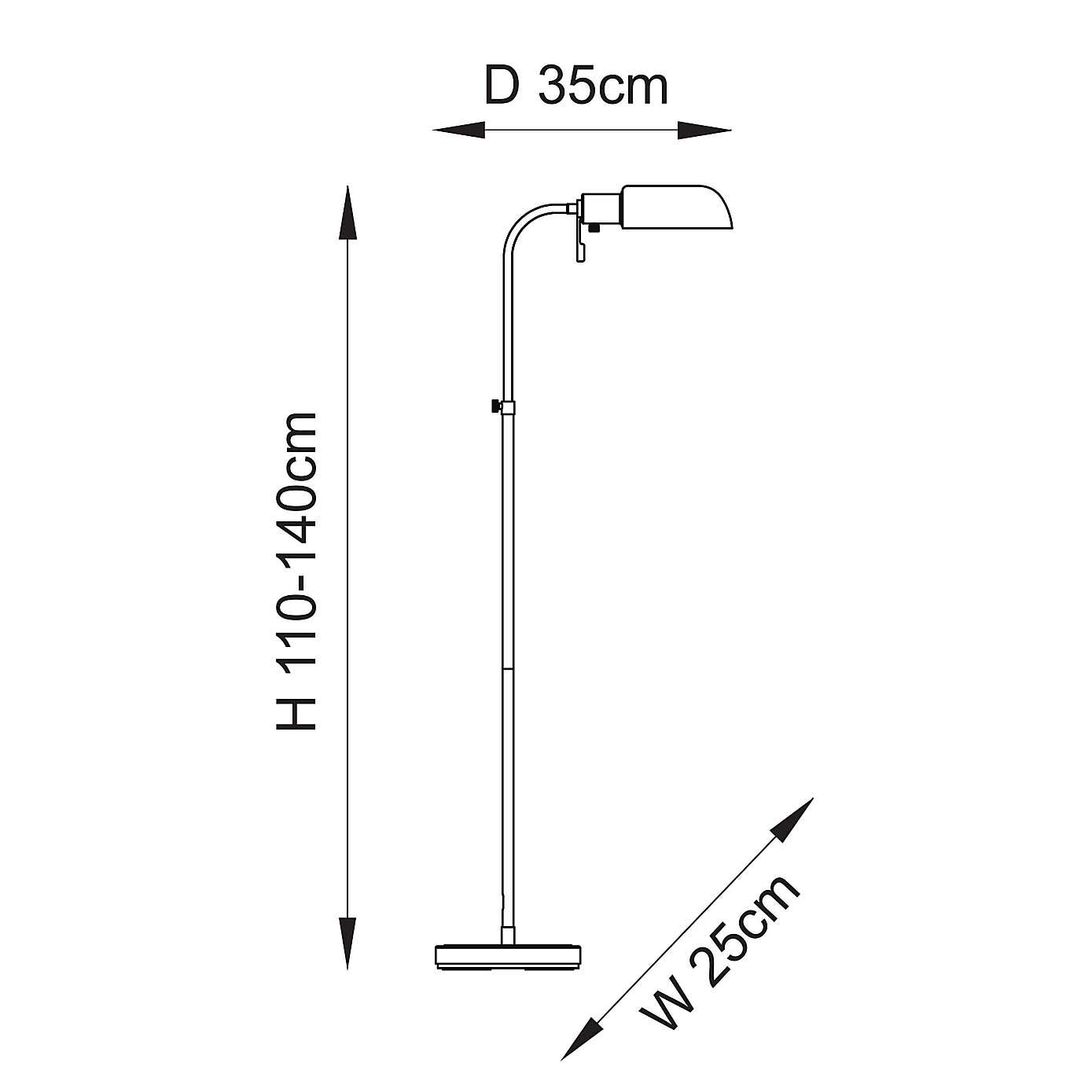 Vogue Reader Mid Century Adjustable Floor Lamp