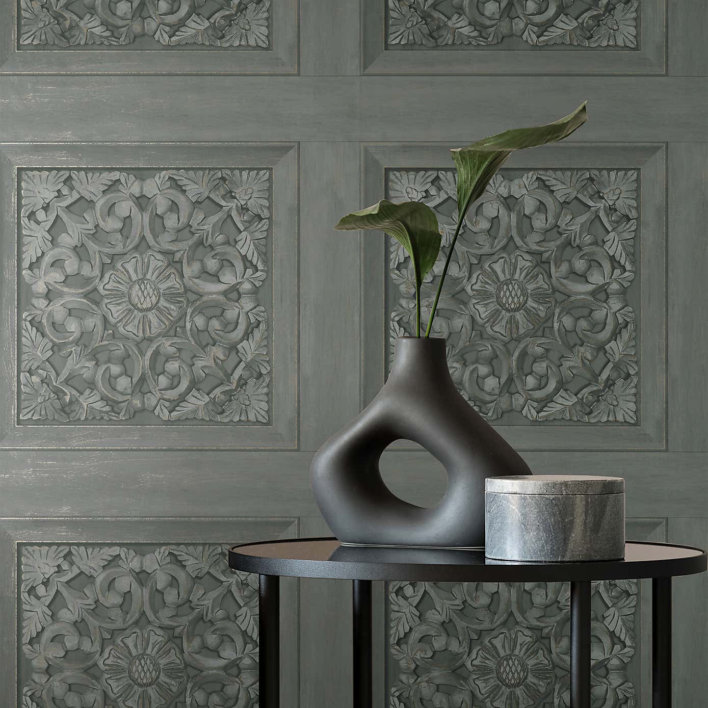 Carved Panel Wallpaper