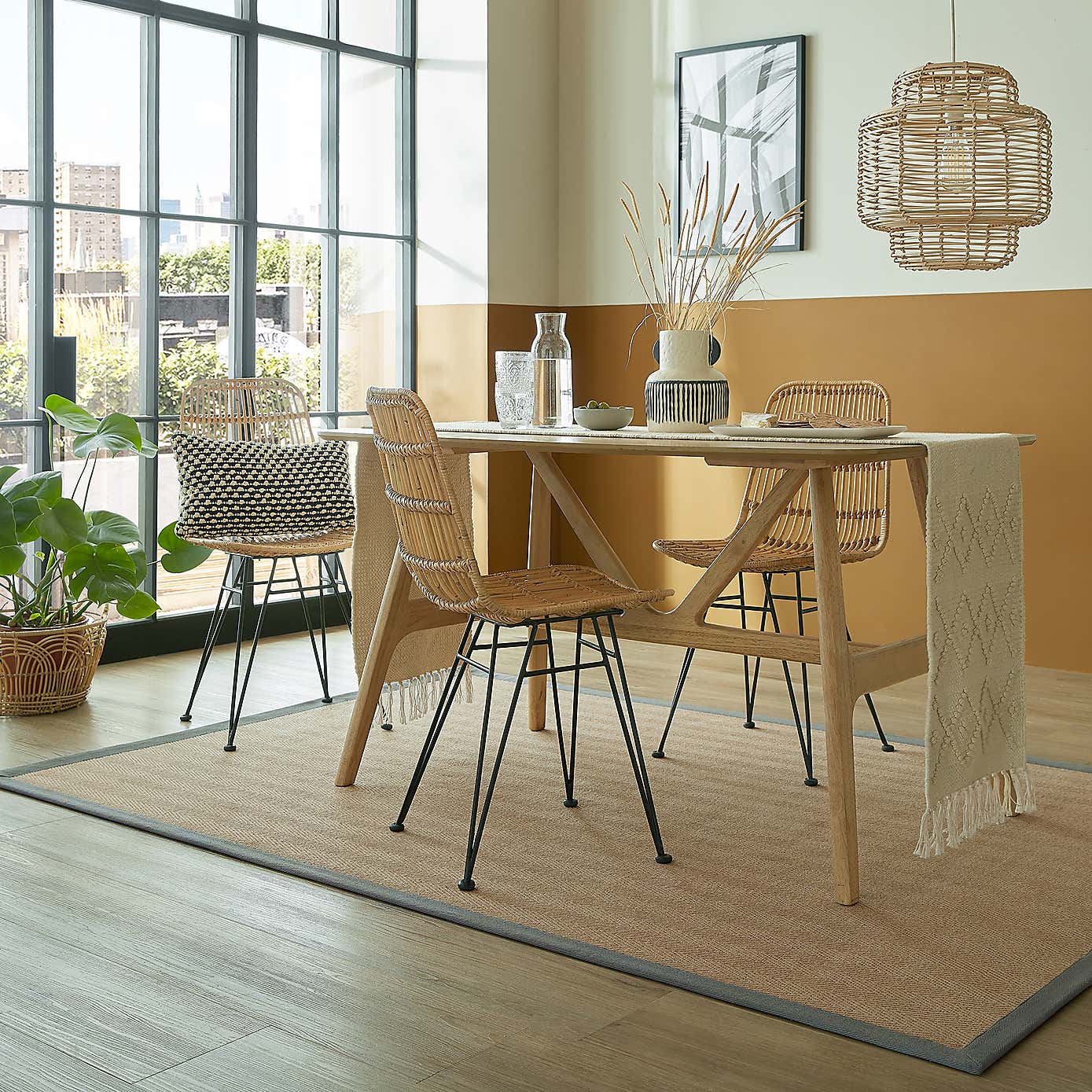 Herringbone Border Rug